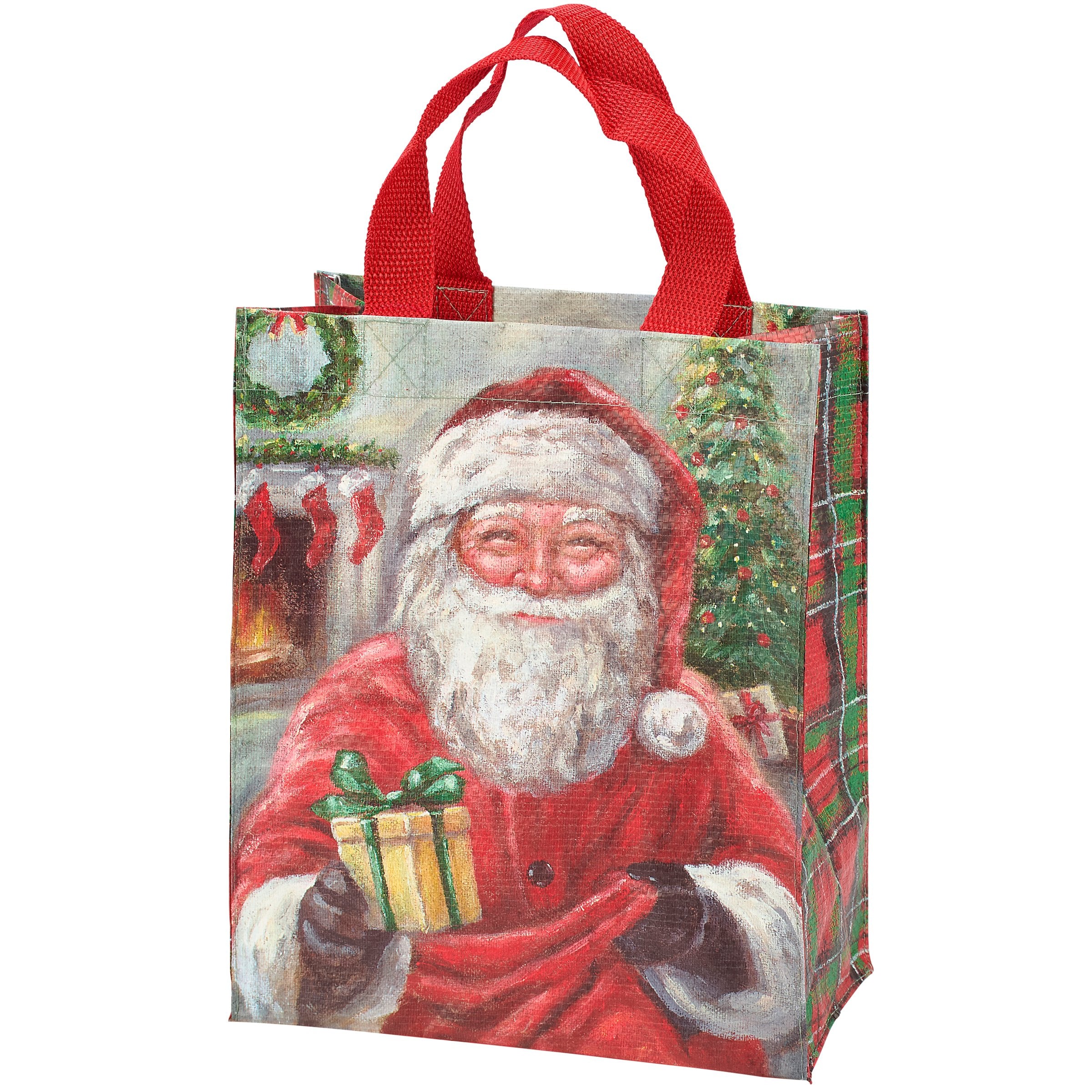 Festive Santa Christmas Eve Daily Tote Bag - Eco-Friendly Reusable Canvas