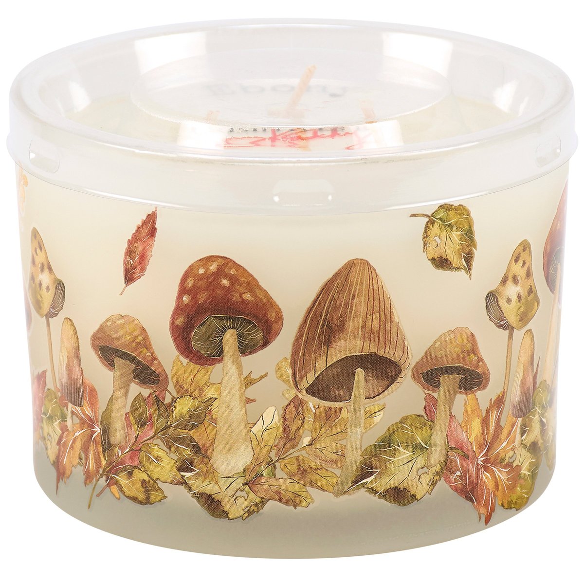 Premium Fall Harvest Leaves Candle - 14oz Frosted Glass, 3-Wick Soy Wax, Earthy Ebony Scent