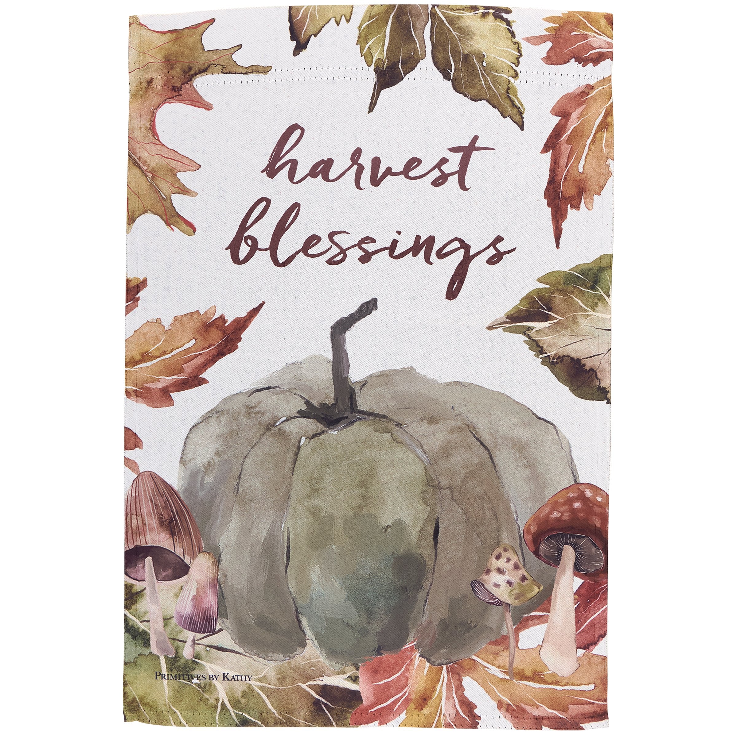 Double-Sided Watercolor Fall Pumpkin Harvest Blessings Garden Flag Outdoor Decor