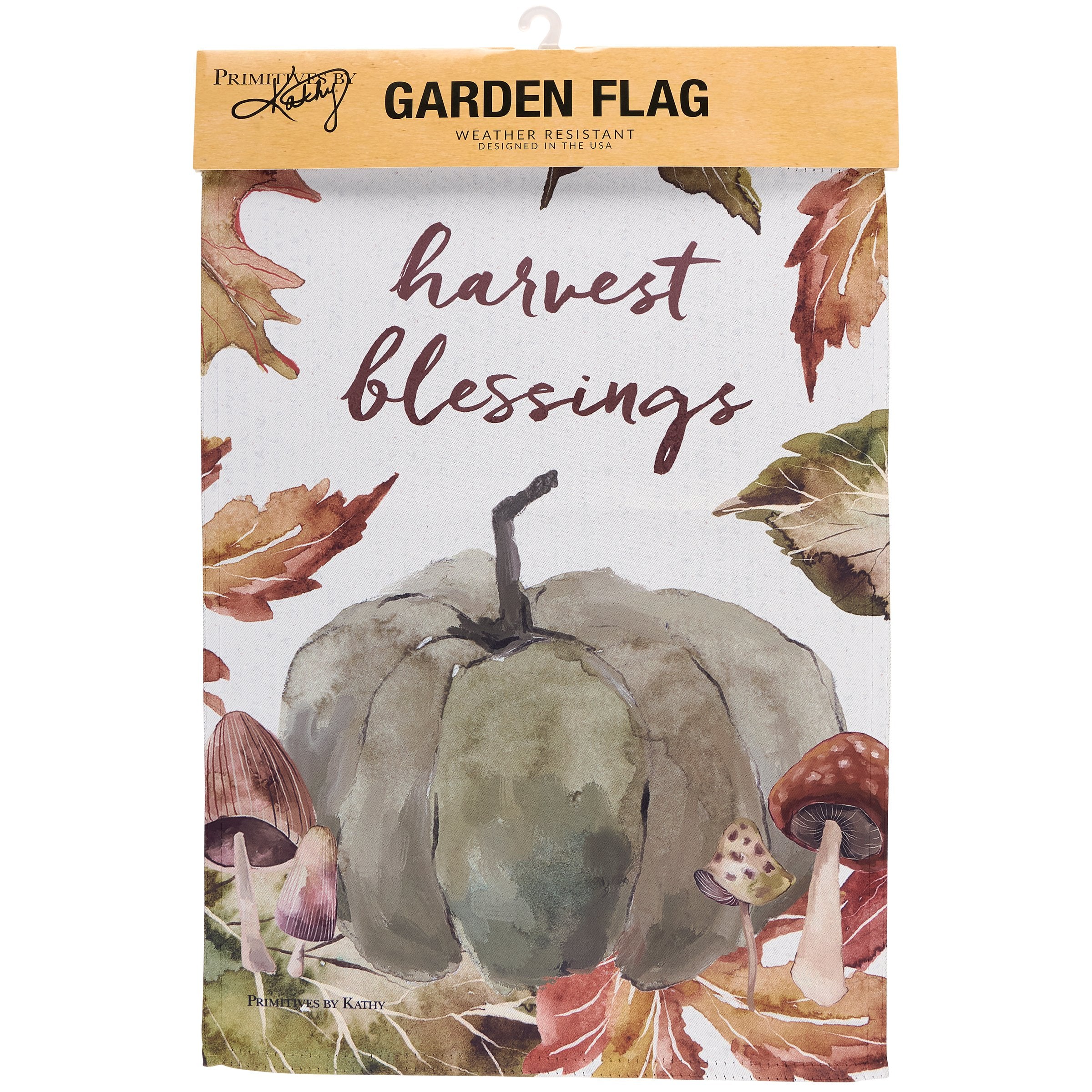 Double-Sided Watercolor Fall Pumpkin Harvest Blessings Garden Flag Outdoor Decor