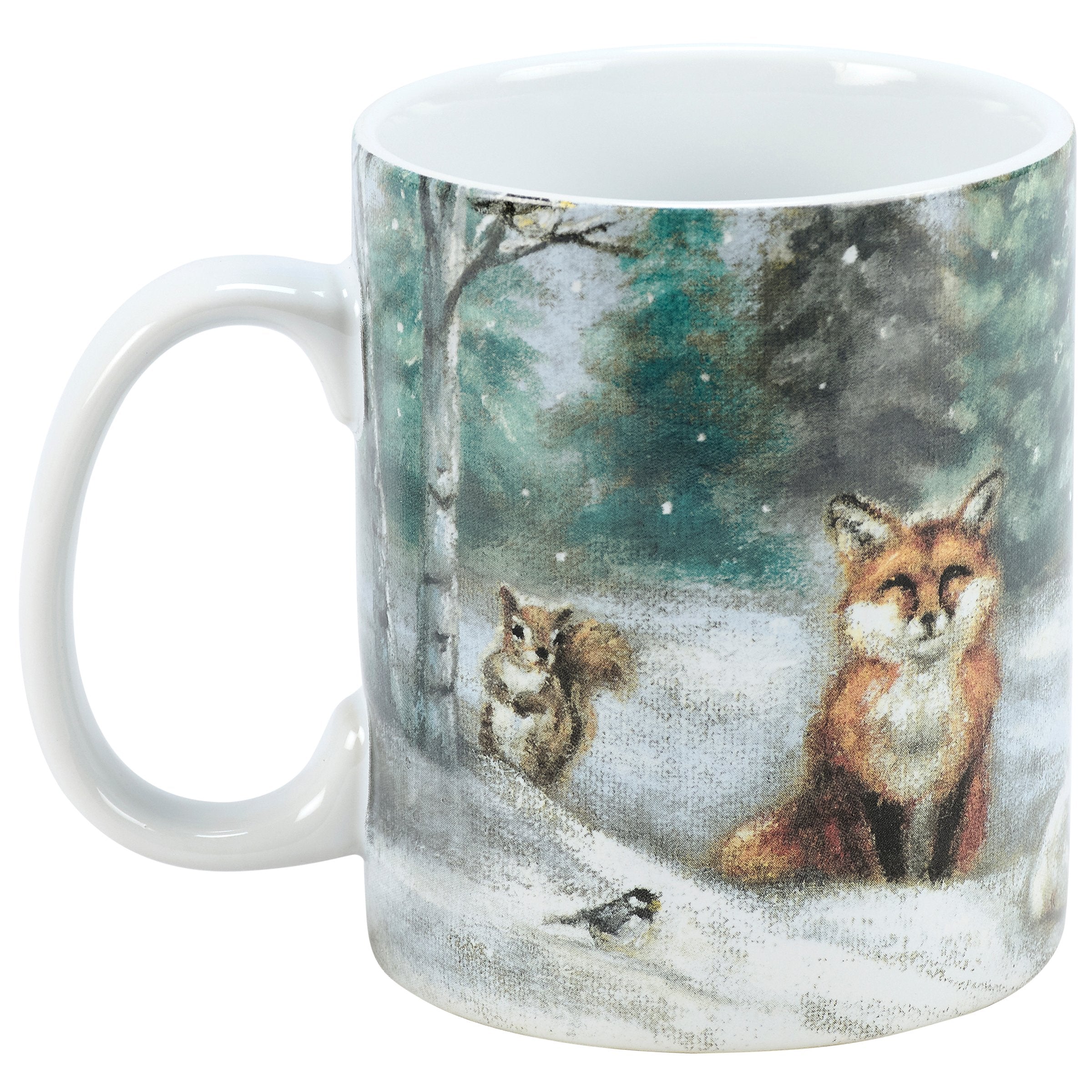 Charming Winter Woodland Animals Stoneware Coffee Mug - 20oz Capacity