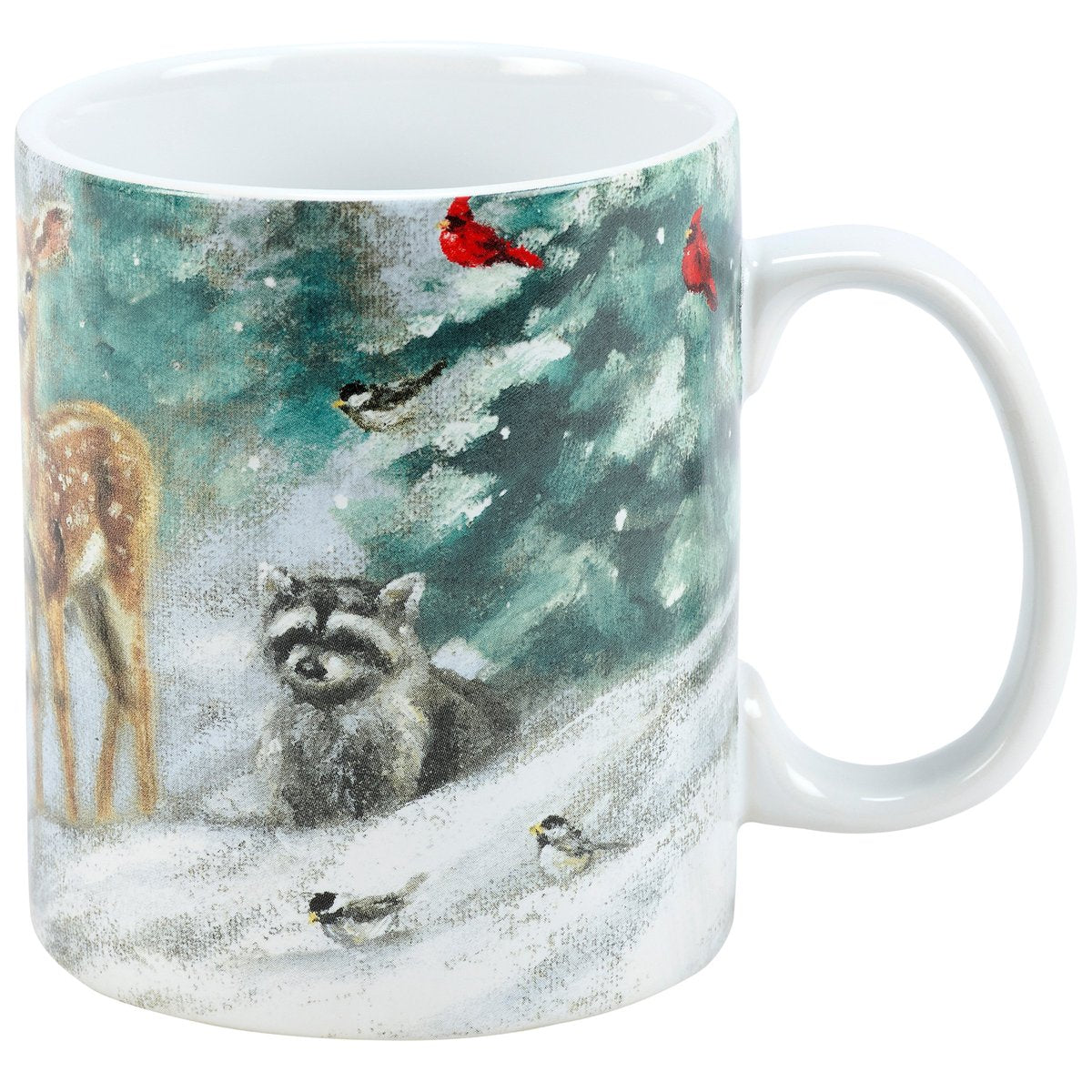 Charming Winter Woodland Animals Stoneware Coffee Mug - 20oz Capacity