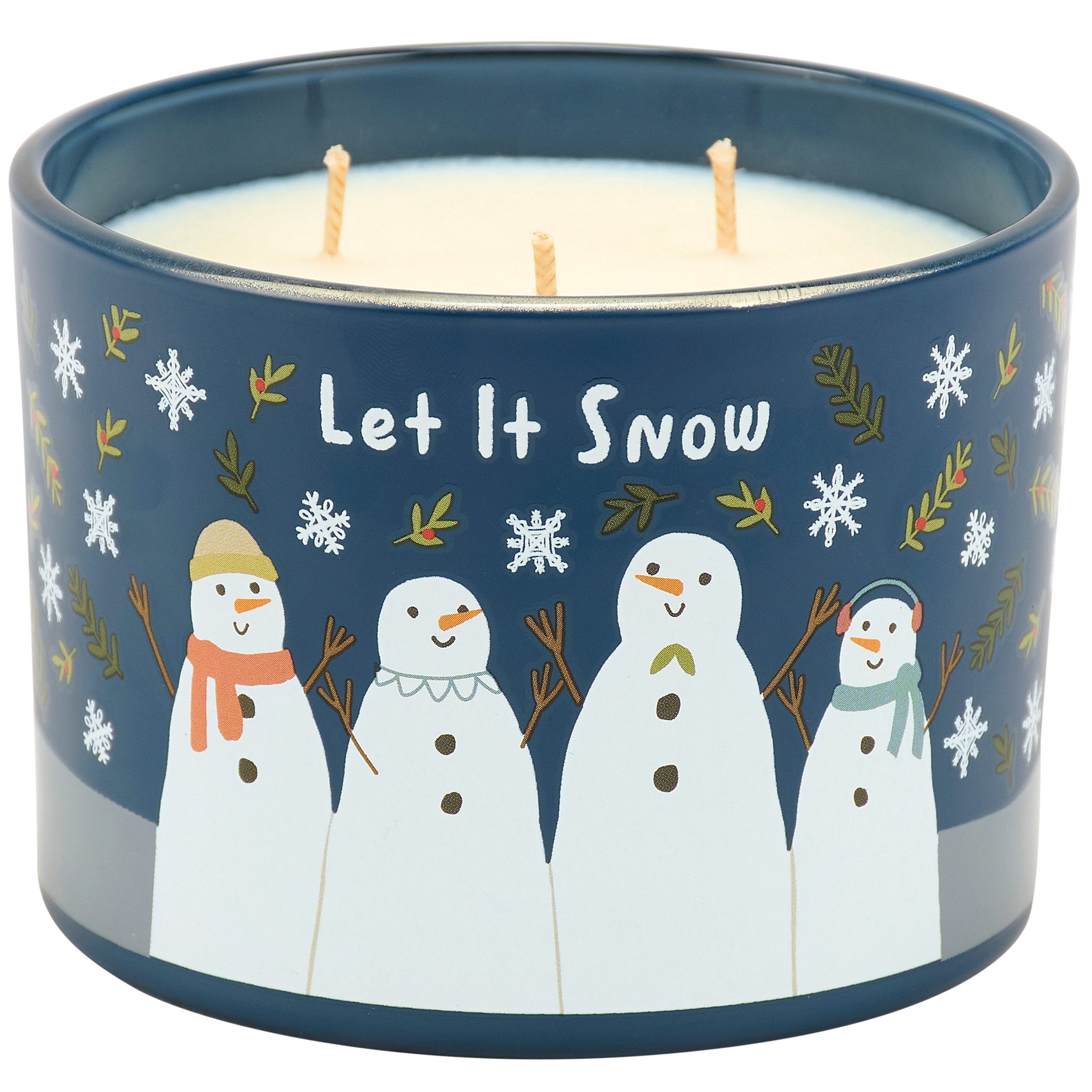 Festive Let It Snow Hot Cocoa Scented Soy Wax Candle with 3 Wicks