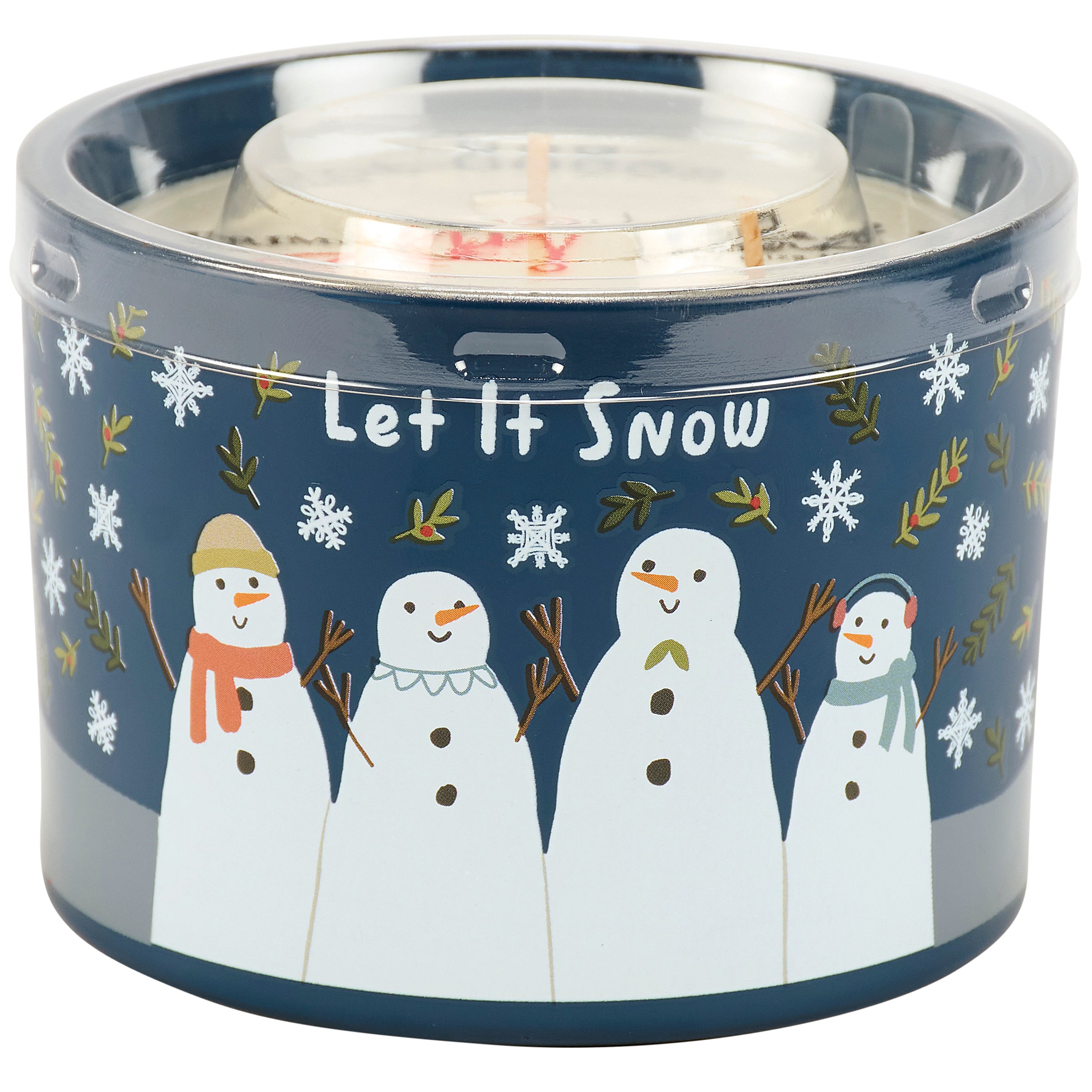 Festive Let It Snow Hot Cocoa Scented Soy Wax Candle with 3 Wicks