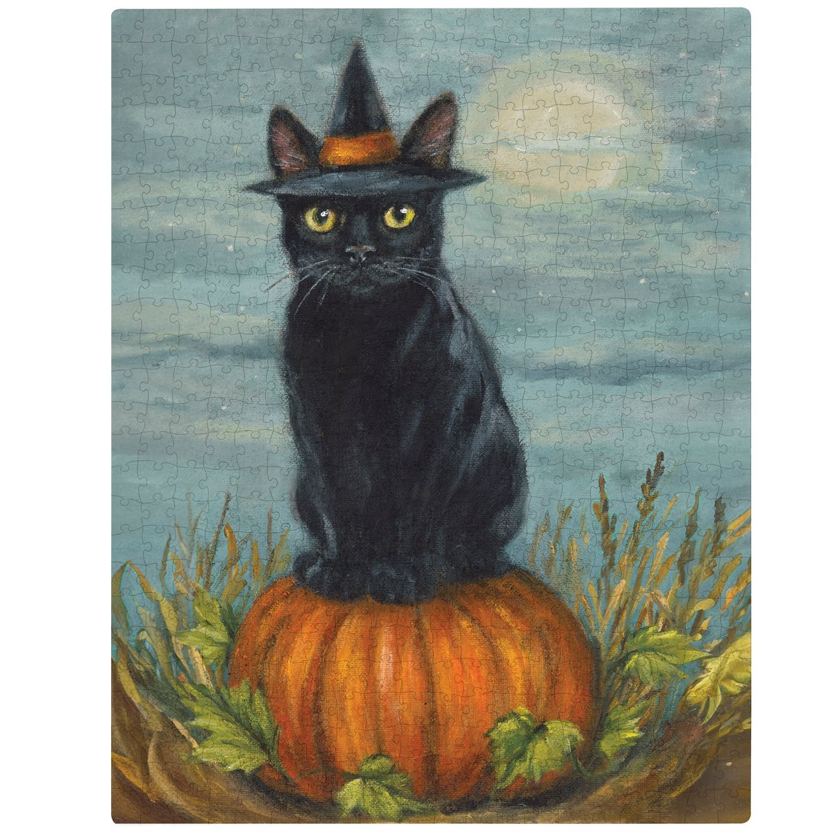 Charming Black Cat Witch Halloween Jigsaw Puzzle - 250 Pieces