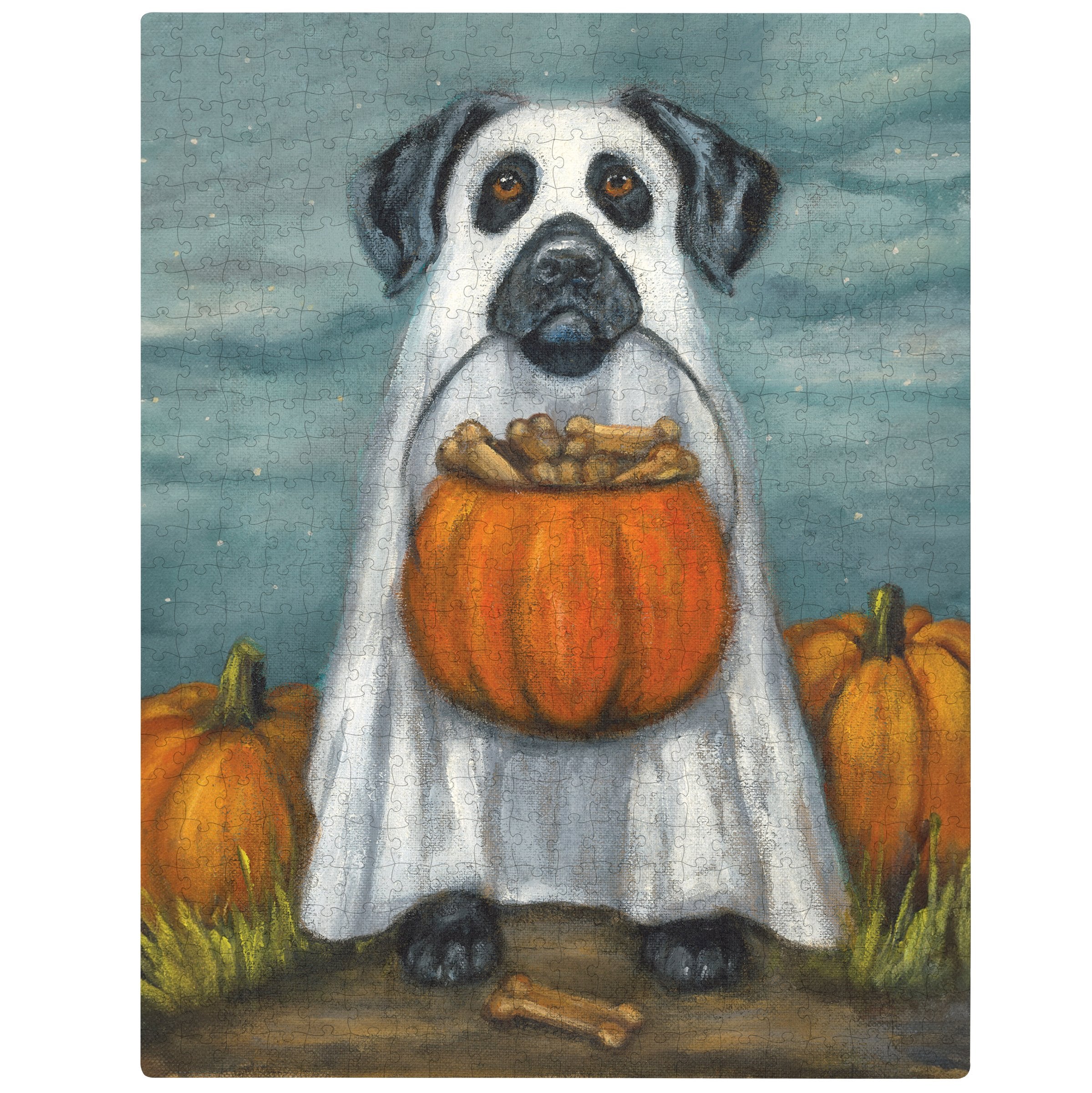 Spooky Ghost Dog Halloween Jigsaw Puzzle - 250 Pieces - Festive Pet Art