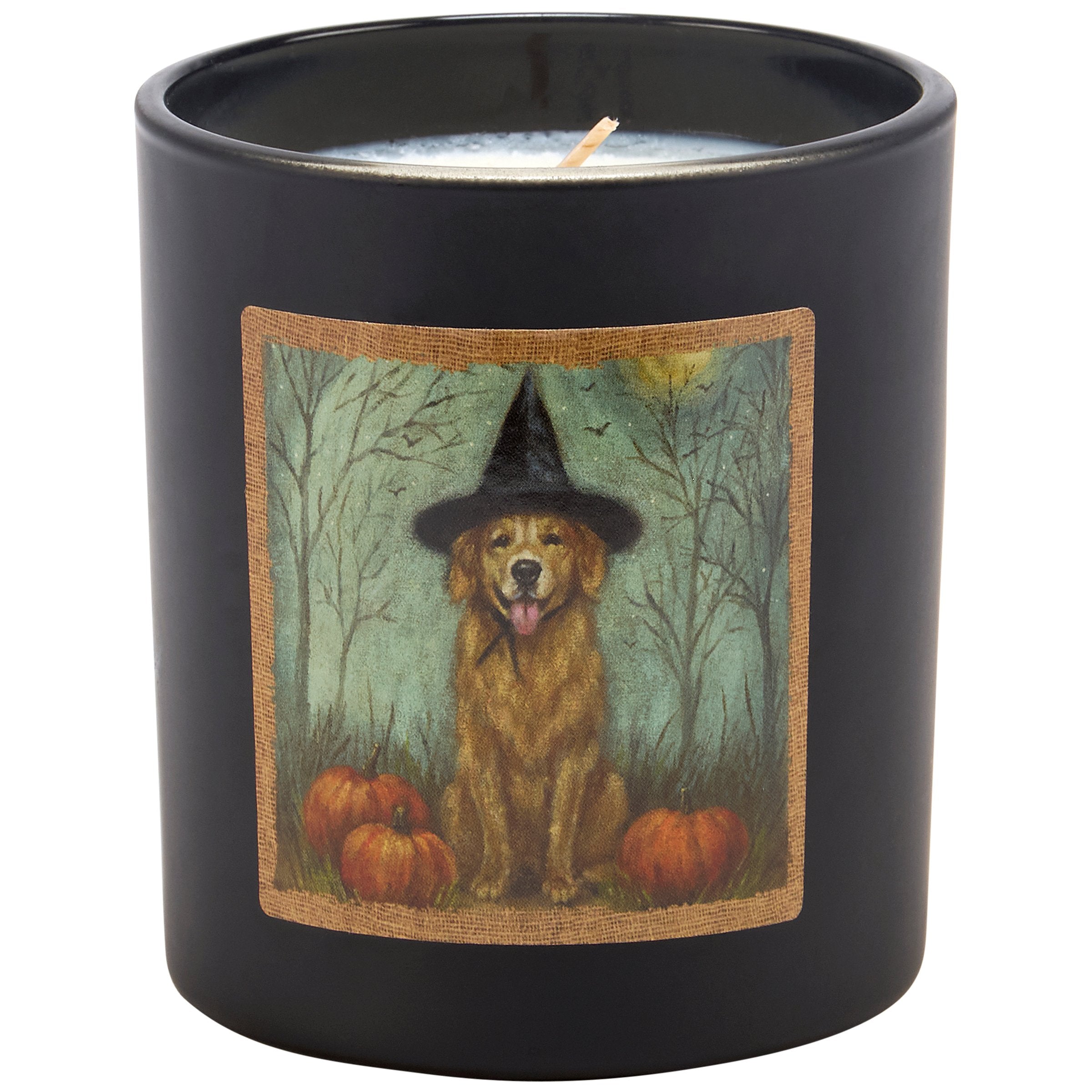 Witch Dog Halloween Scented Candle - Cinnamon Fragrance Home Decor Accent