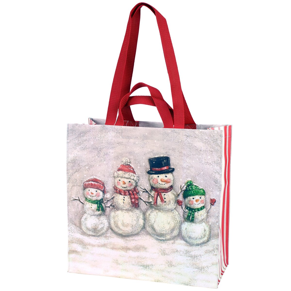 Festive Snow Family Christmas Market Tote Bag - Reusable Eco-Friendly Holiday Shopper