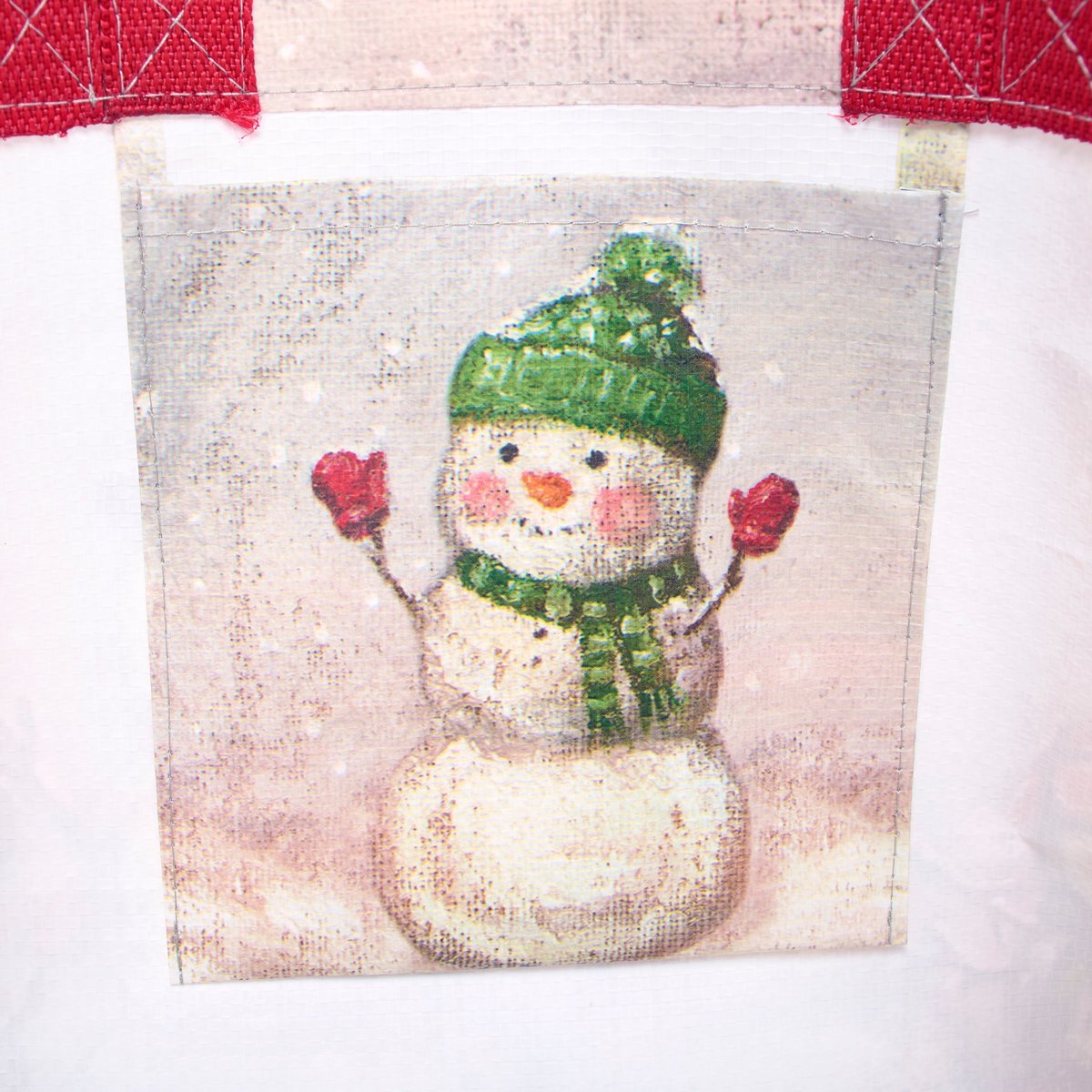 Festive Snow Family Christmas Market Tote Bag - Reusable Eco-Friendly Holiday Shopper