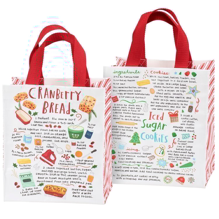 Festive Holiday Homestead Recipe Daily Tote Bag - Eco-Friendly Christmas Carryall
