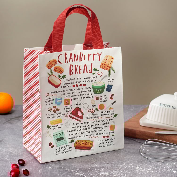 Festive Holiday Homestead Recipe Daily Tote Bag - Eco-Friendly Christmas Carryall