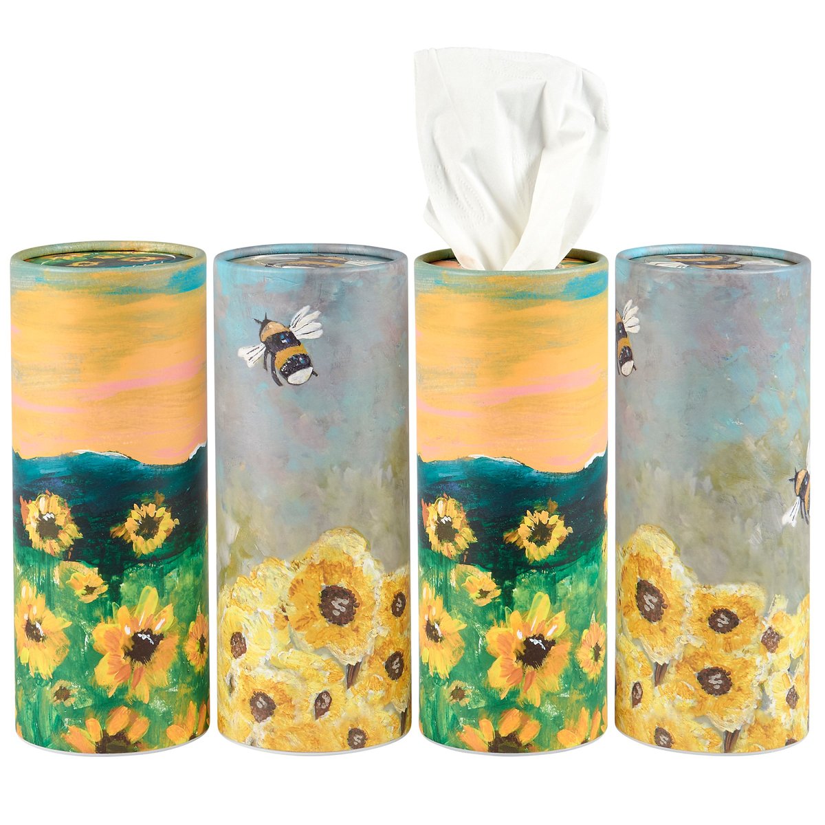 Charming Bumblebee & Sunflower Decorative Tissue Box Set for Car & Home