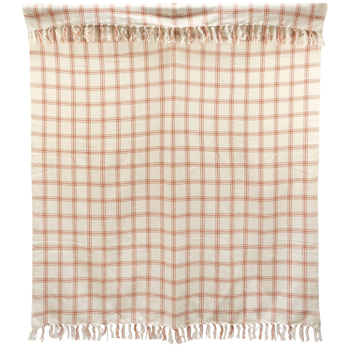 Primitives by Kathy Rustic Burnt Orange Plaid Cotton Throw Blanket