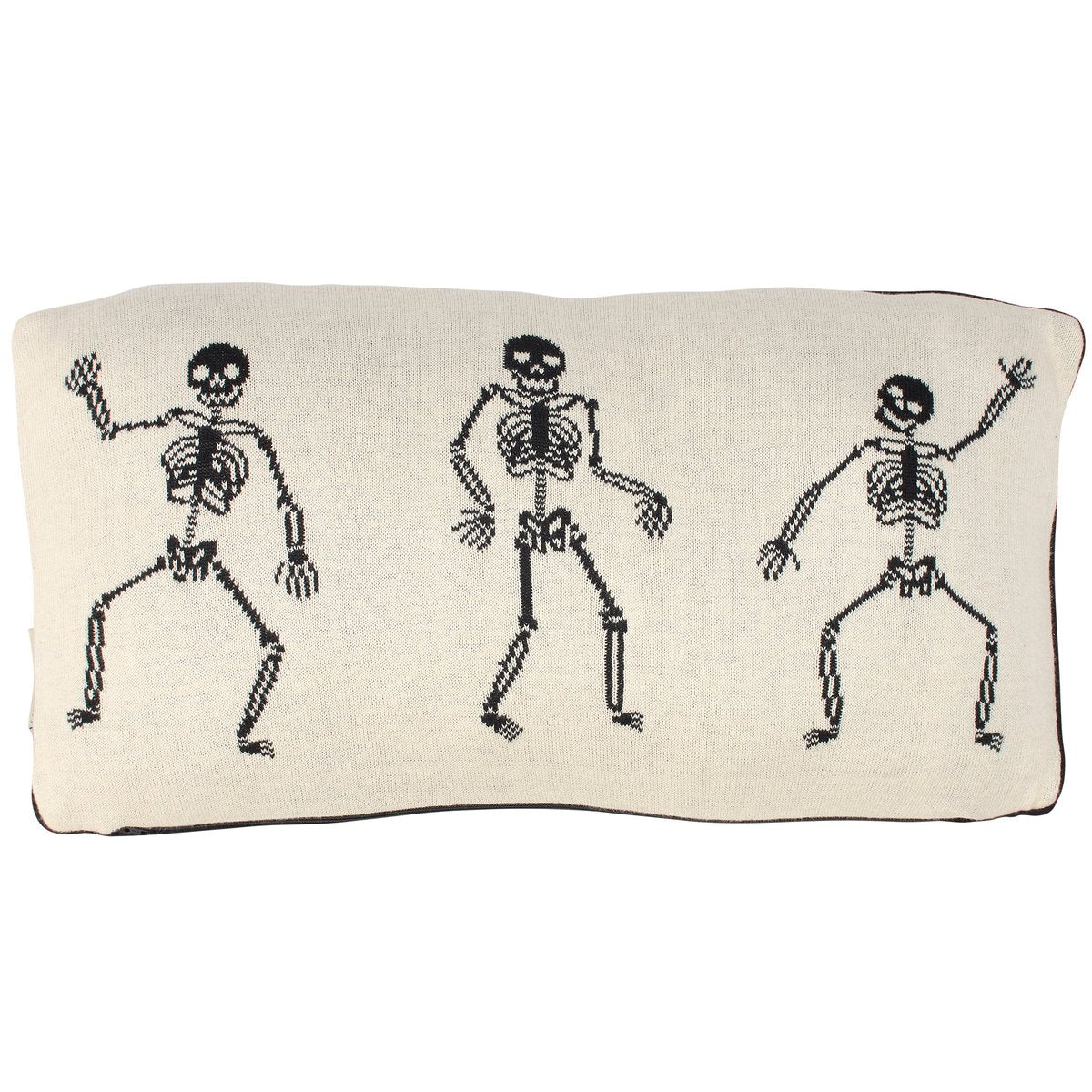 Primitives by Kathy Knit Cotton Skeleton Halloween Throw Pillow Reversible Design Spooky Decor