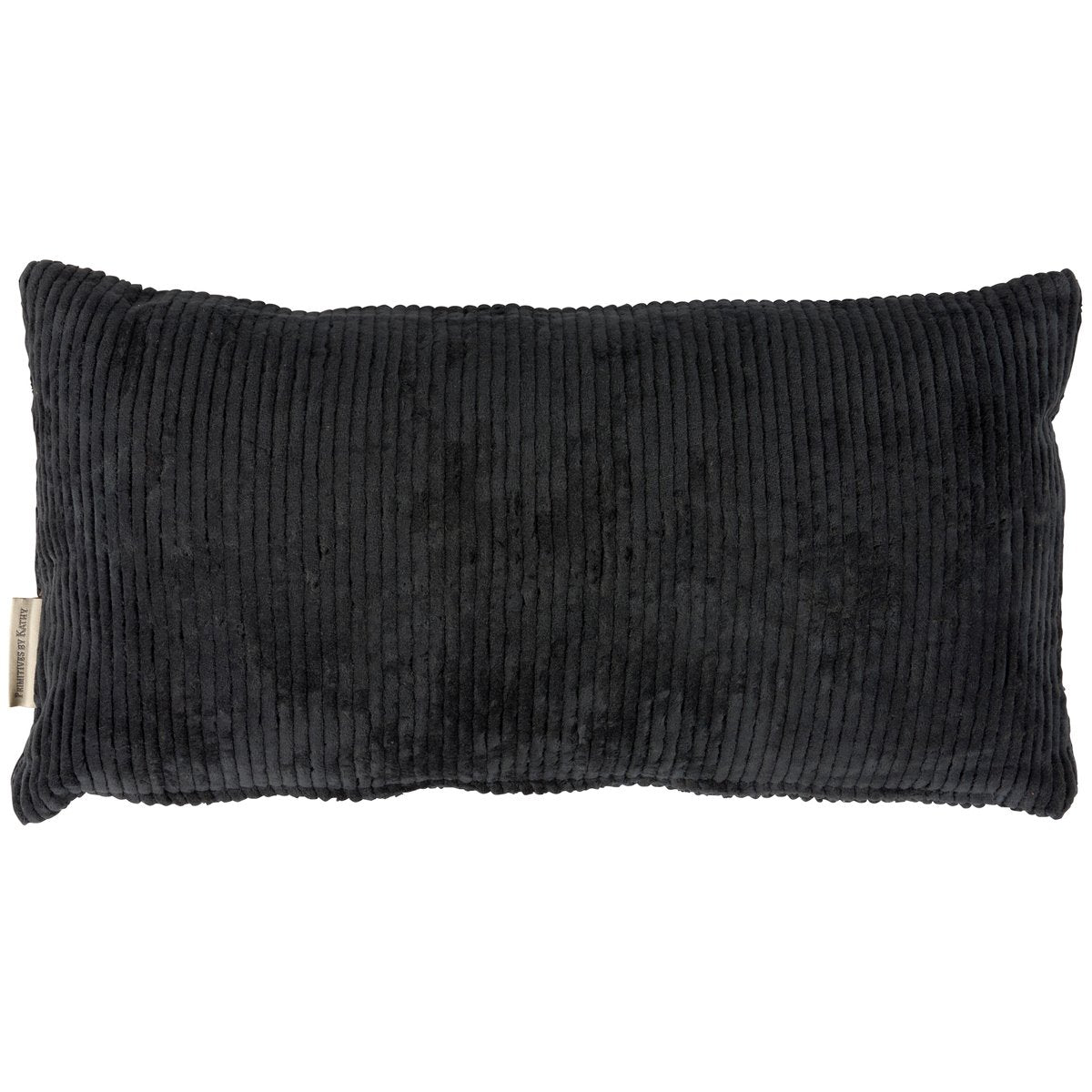 Spooky Black Corduroy "Beware" Halloween Throw Pillow with Removable Cover