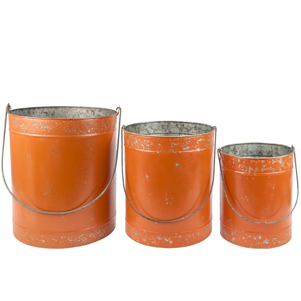 Fun Rustic Metal Jack O'Lantern Lantern Set - Three Sizes Halloween Decor