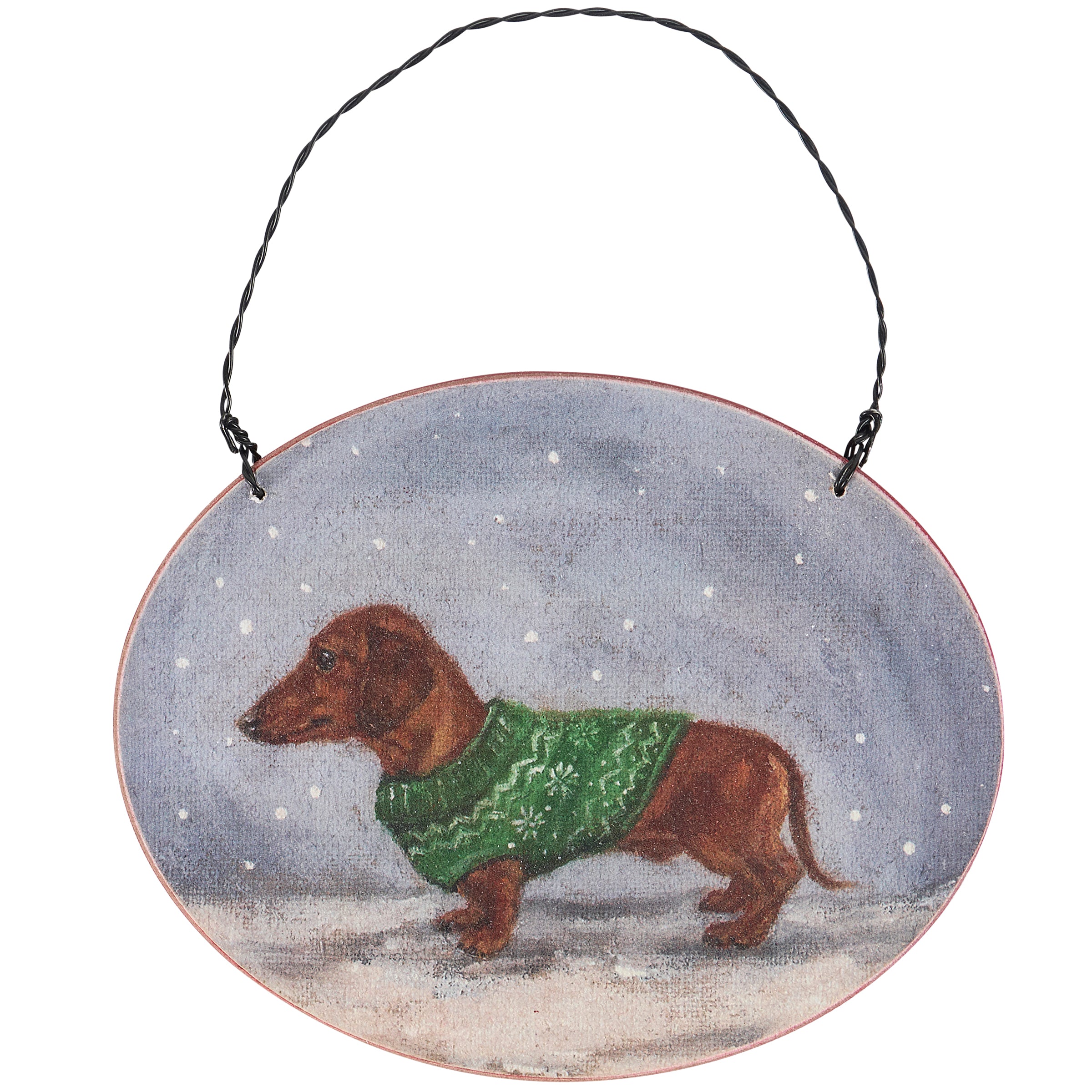 Adorable Dachshund Christmas Ornament: Cozy Sweater Wood Holiday Pet Decor