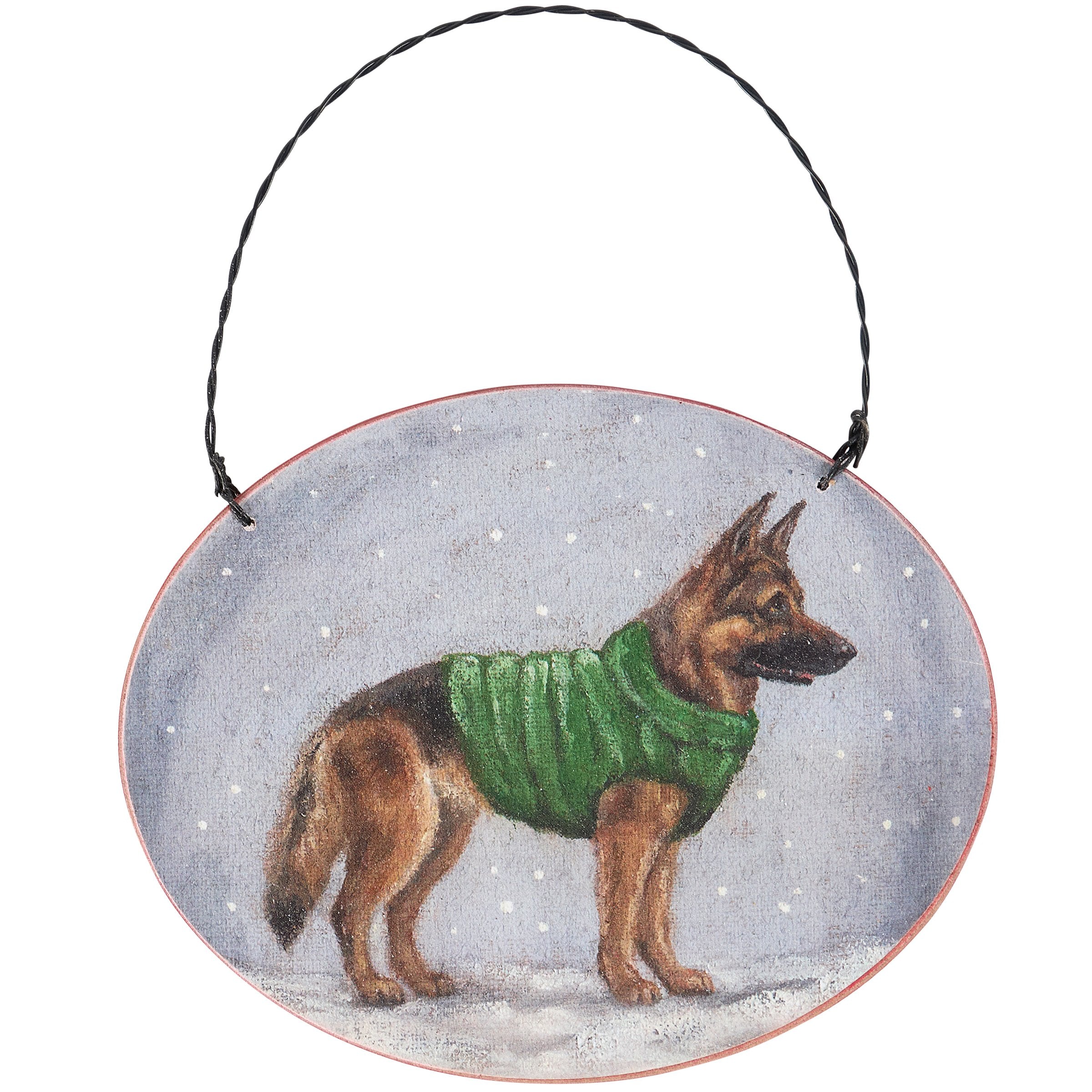 Cozy German Shepherd Dog Christmas Ornament Rustic Holiday Decor Keepsake Gift
