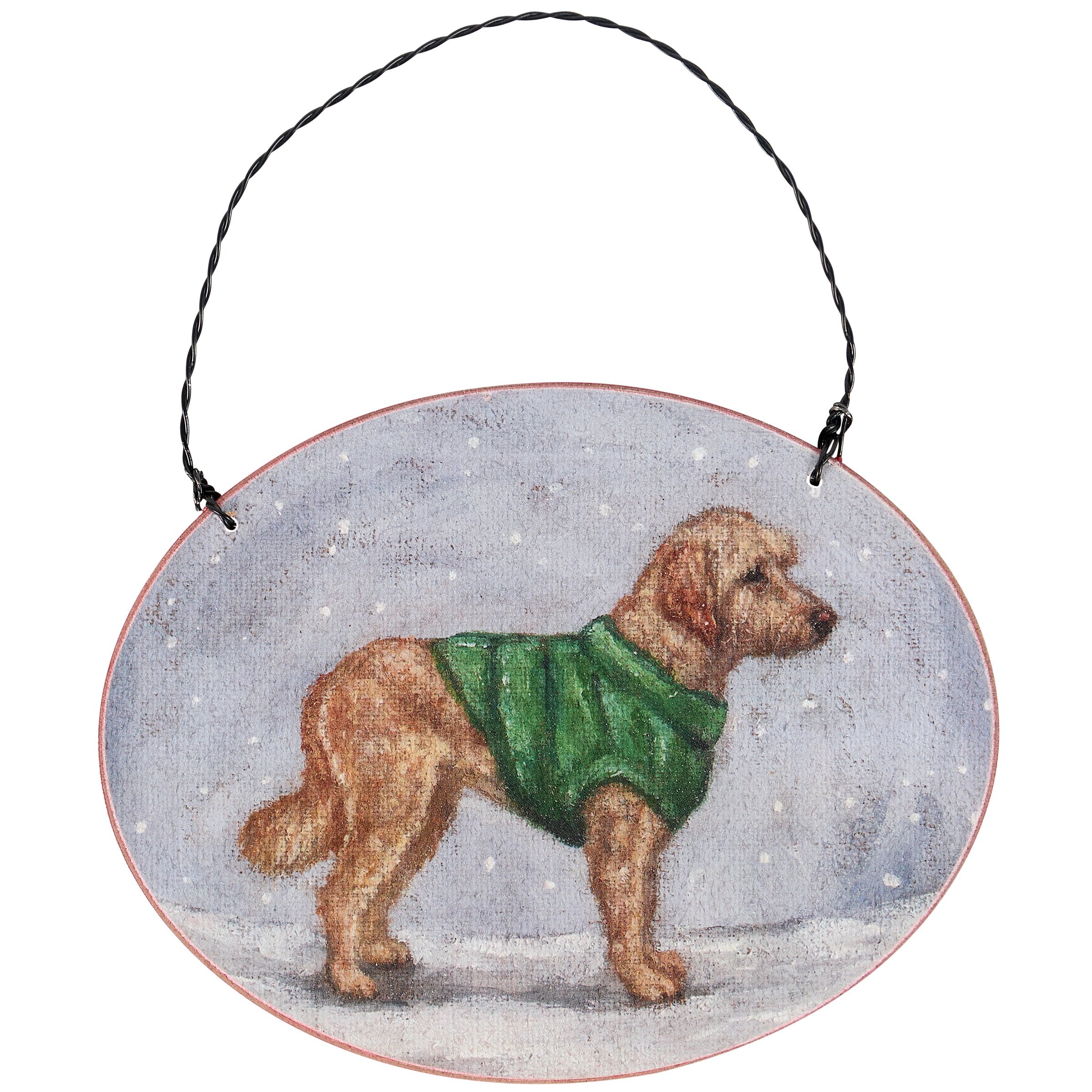 Charming Goldendoodle Dog Ornament in Sweater for Christmas Tree Decor