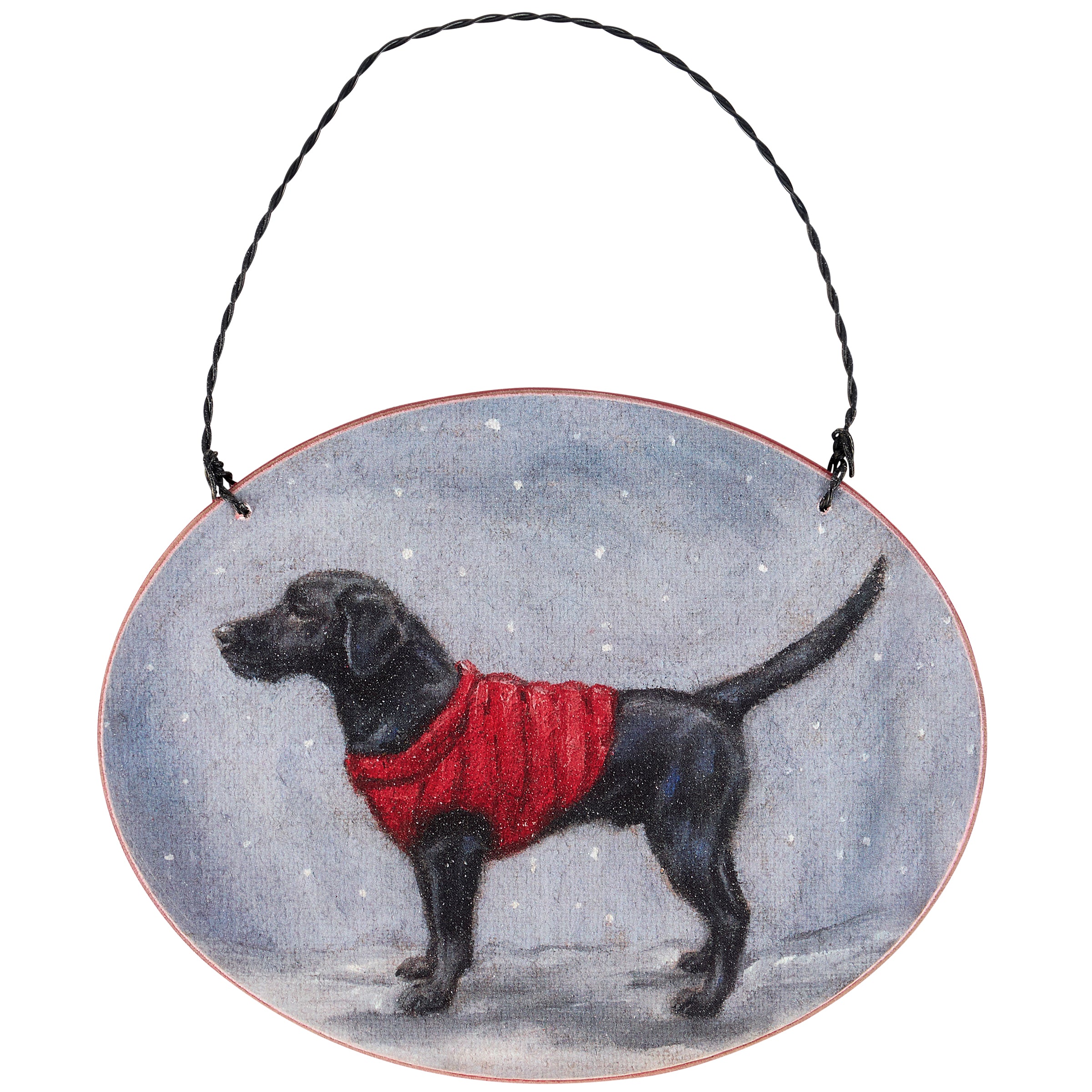 Charming Black Labrador Cozy Winter Vest Christmas Tree Ornament