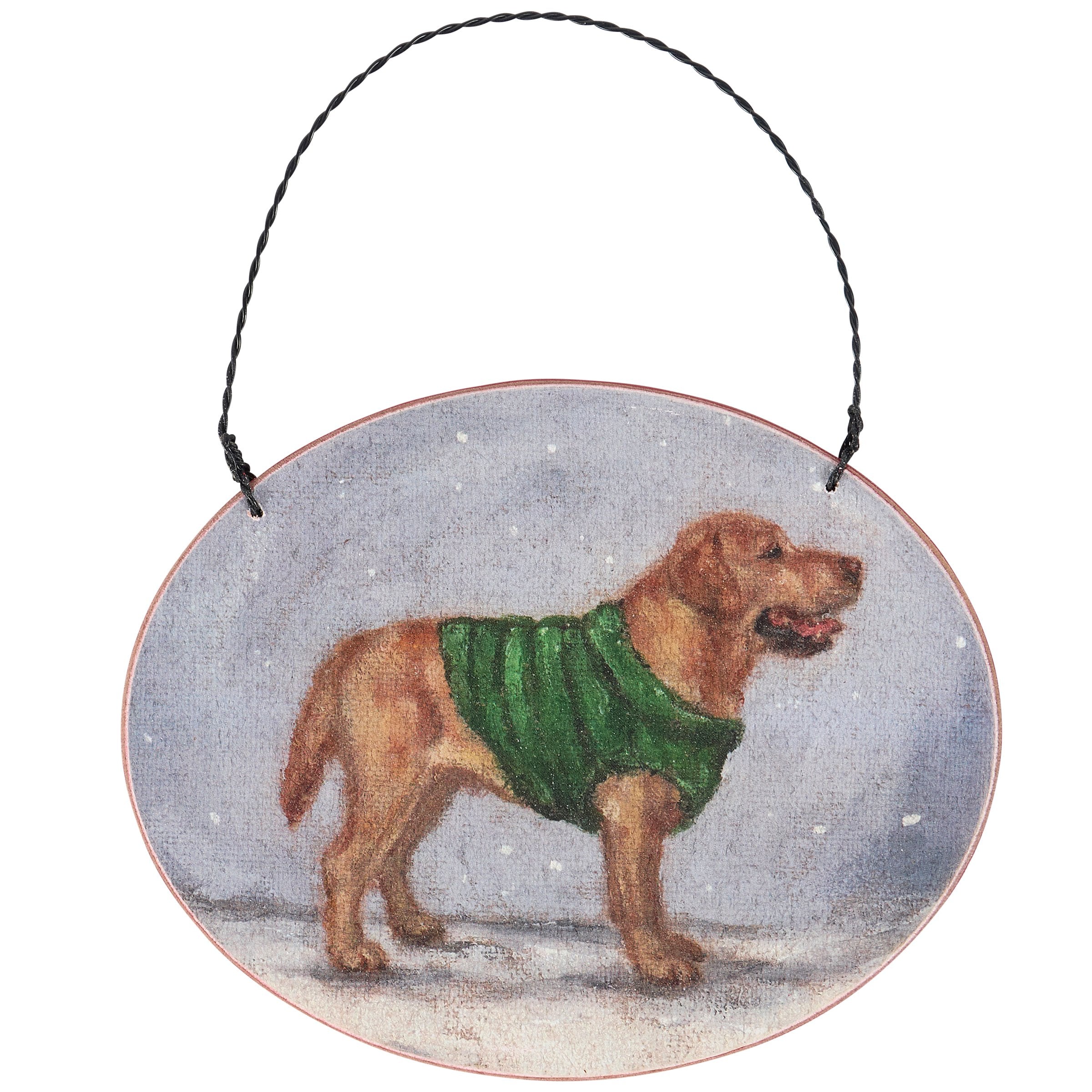 Charming Yellow Labrador Wooden Christmas Ornament - Personalizable Rustic Holiday Decor