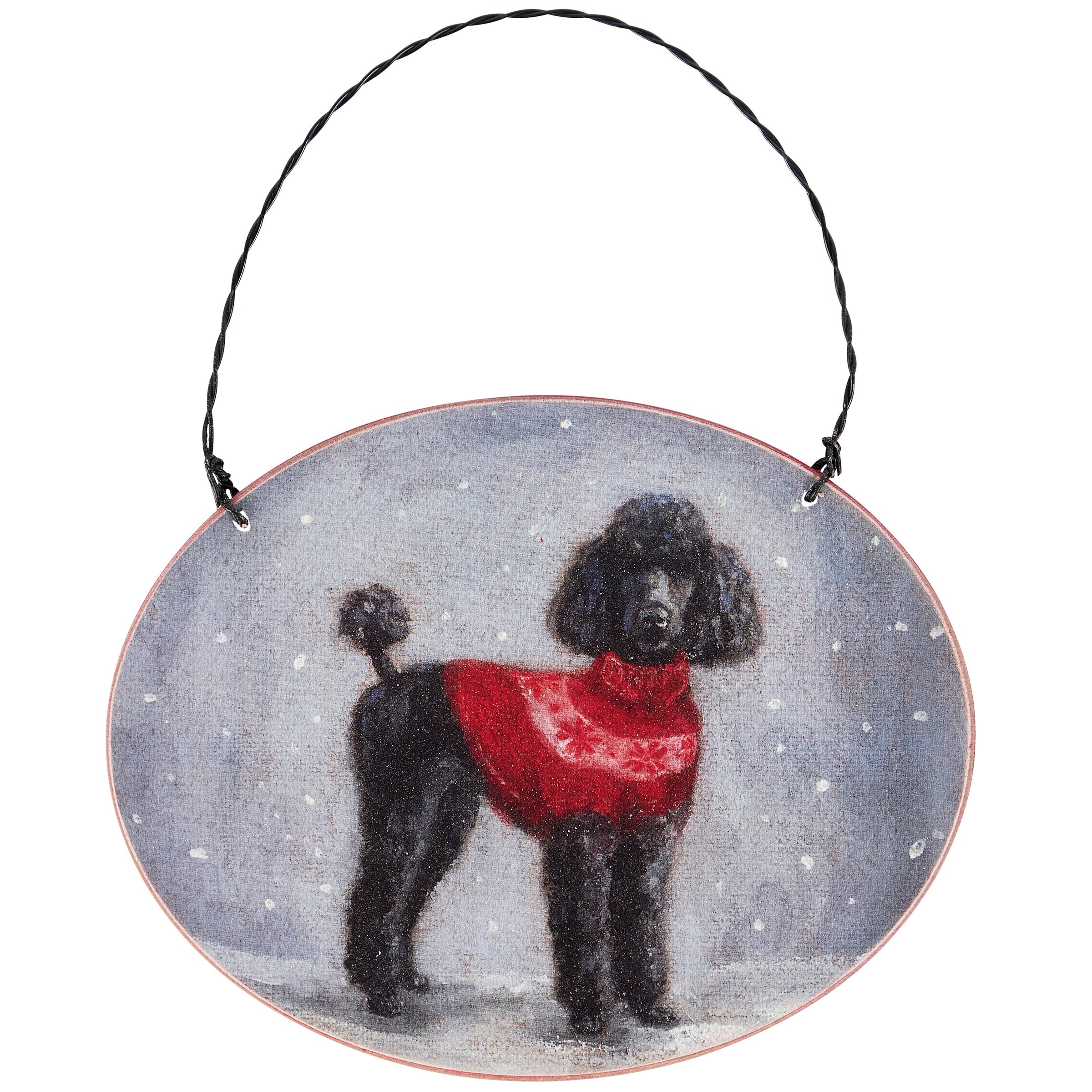 Cozy Poodle Christmas Tree Ornament - Festive Dog Sweater Holiday Decor