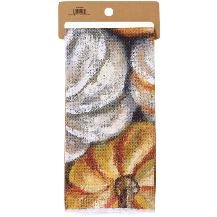 Vibrant Autumn Pumpkin Patch Microfiber Kitchen Towel for Fall Decor & Easy Cleaning
