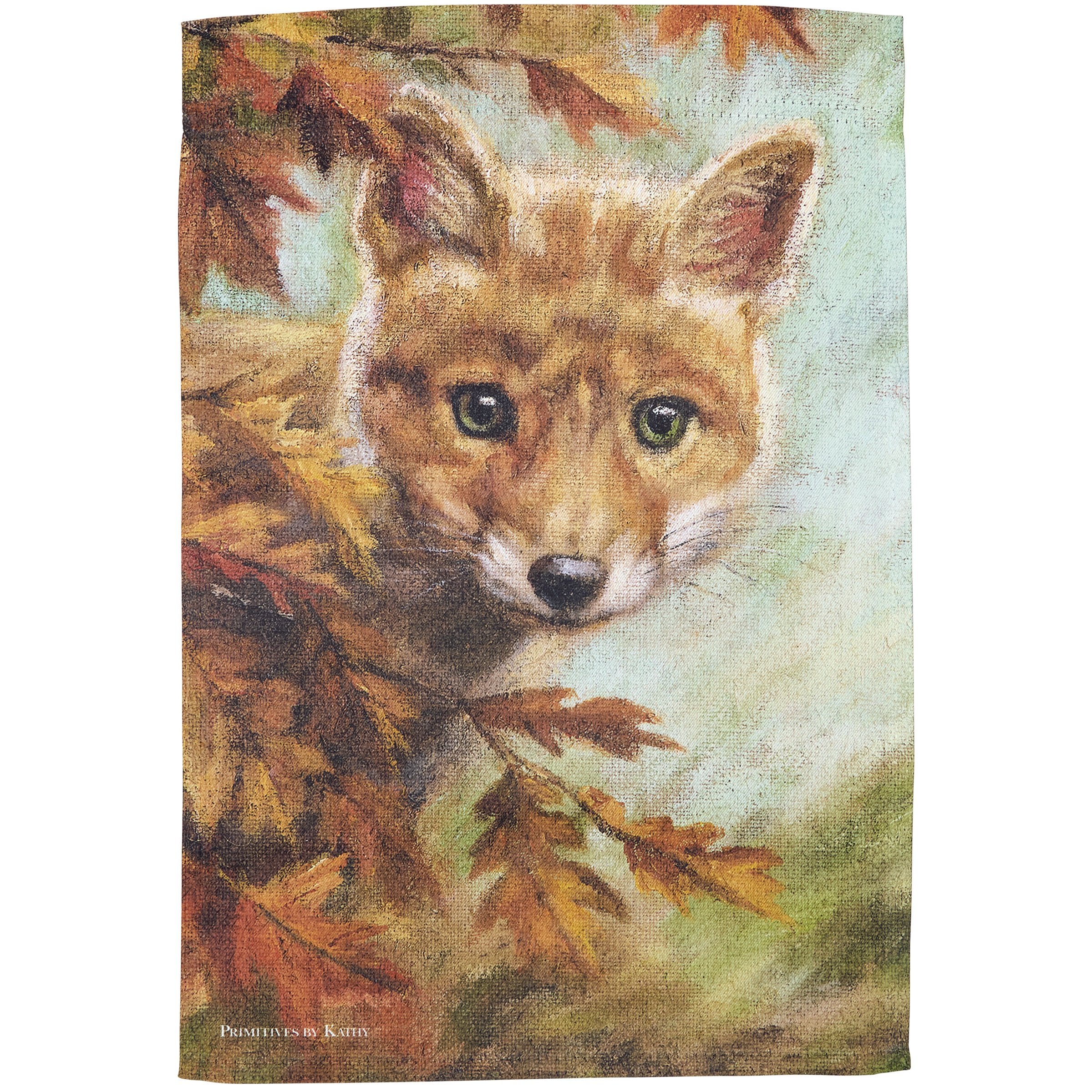 Charming Curious Fox Autumn Garden Flag - Double-Sided Polyester Outdoor Decor