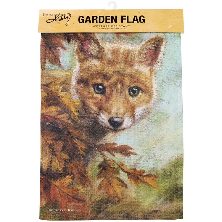 Charming Curious Fox Autumn Garden Flag - Double-Sided Polyester Outdoor Decor