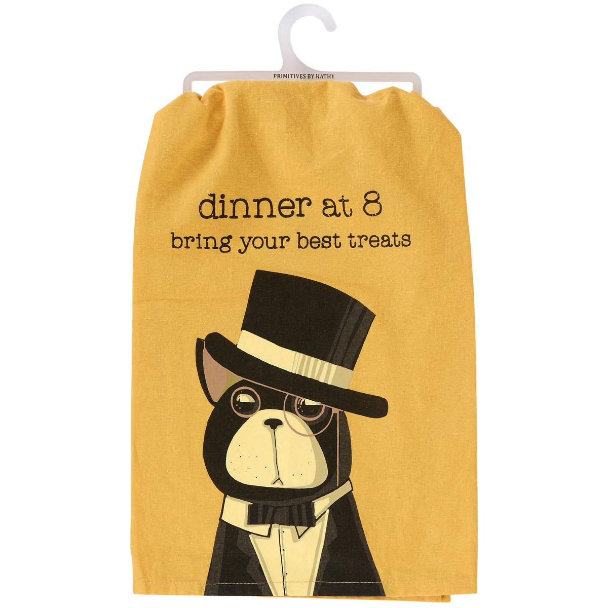 Charming Pet Dog Tuxedo Kitchen Towel - Dinner At 8 Rustic Cotton Decor
