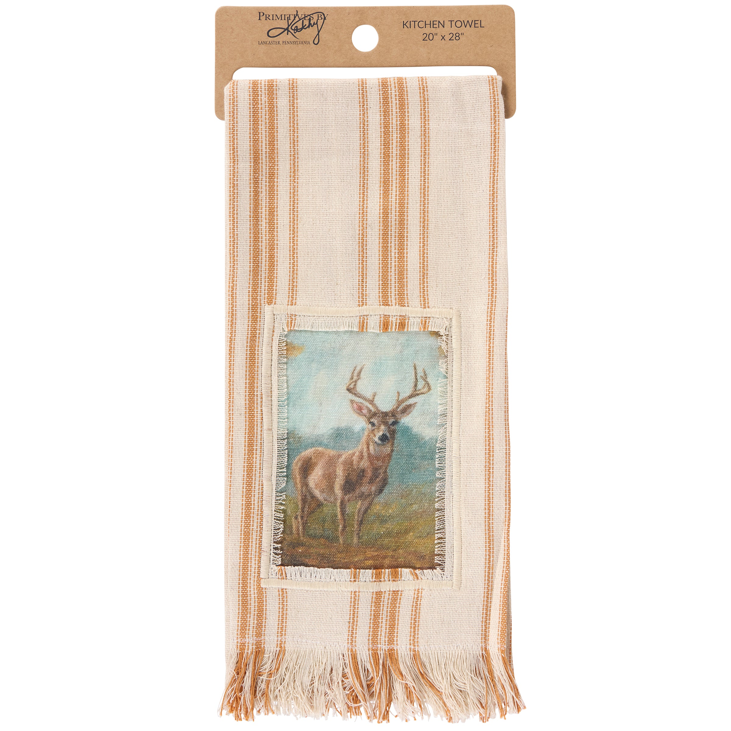 Rustic Forest Deer Cotton Kitchen Towel - Autumn Harvest Decorative Dishcloth