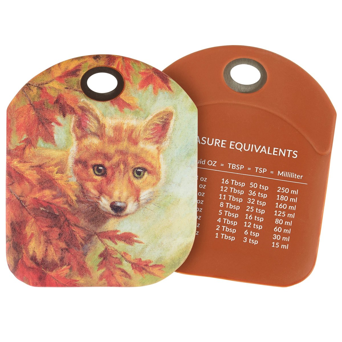 Charming Curious Fox Double-Sided Silicone Bowl Scraper with Stainless Steel Handle and Measurements