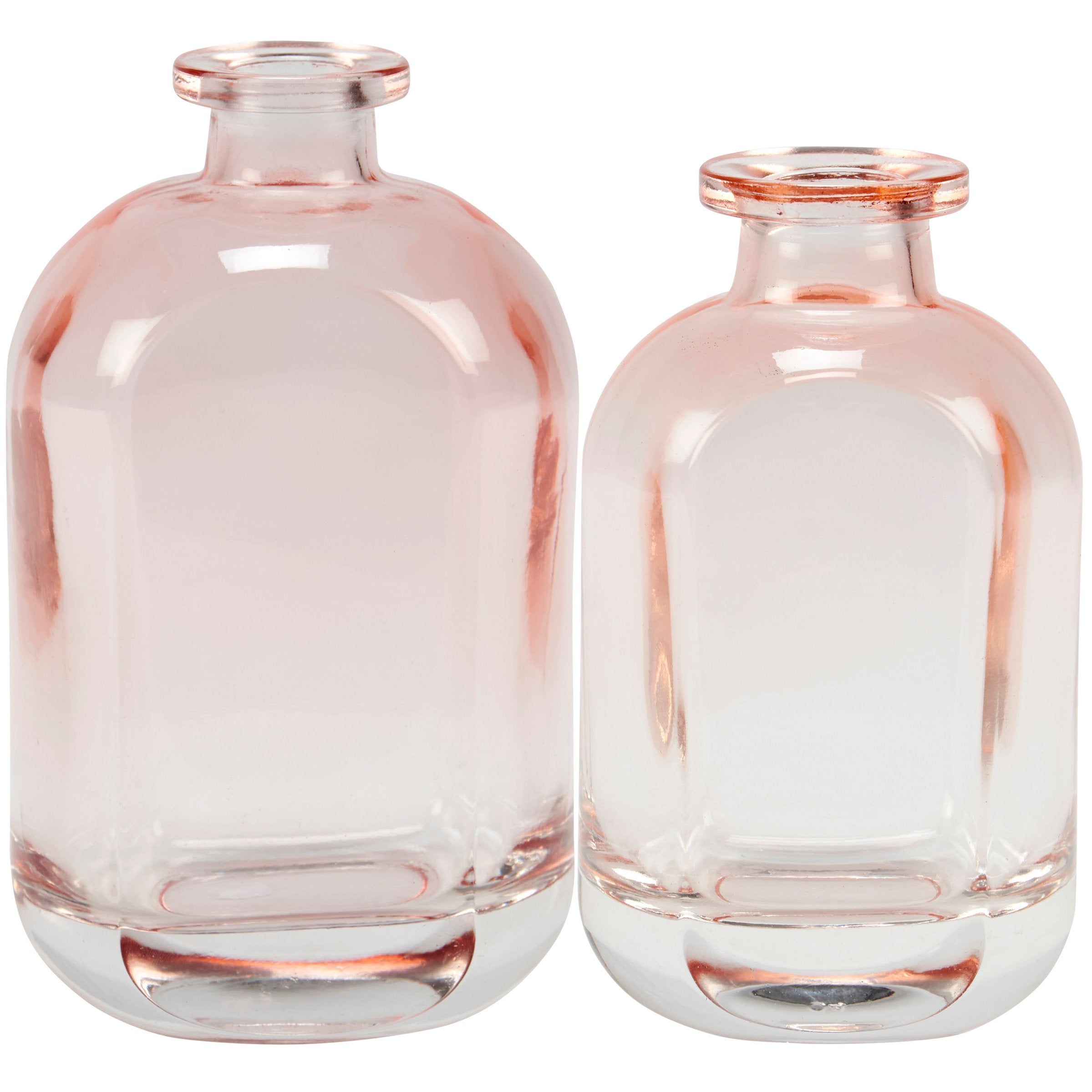 Charming Pink Ombre Glass Vase Set - Sculpted Western Home Accents