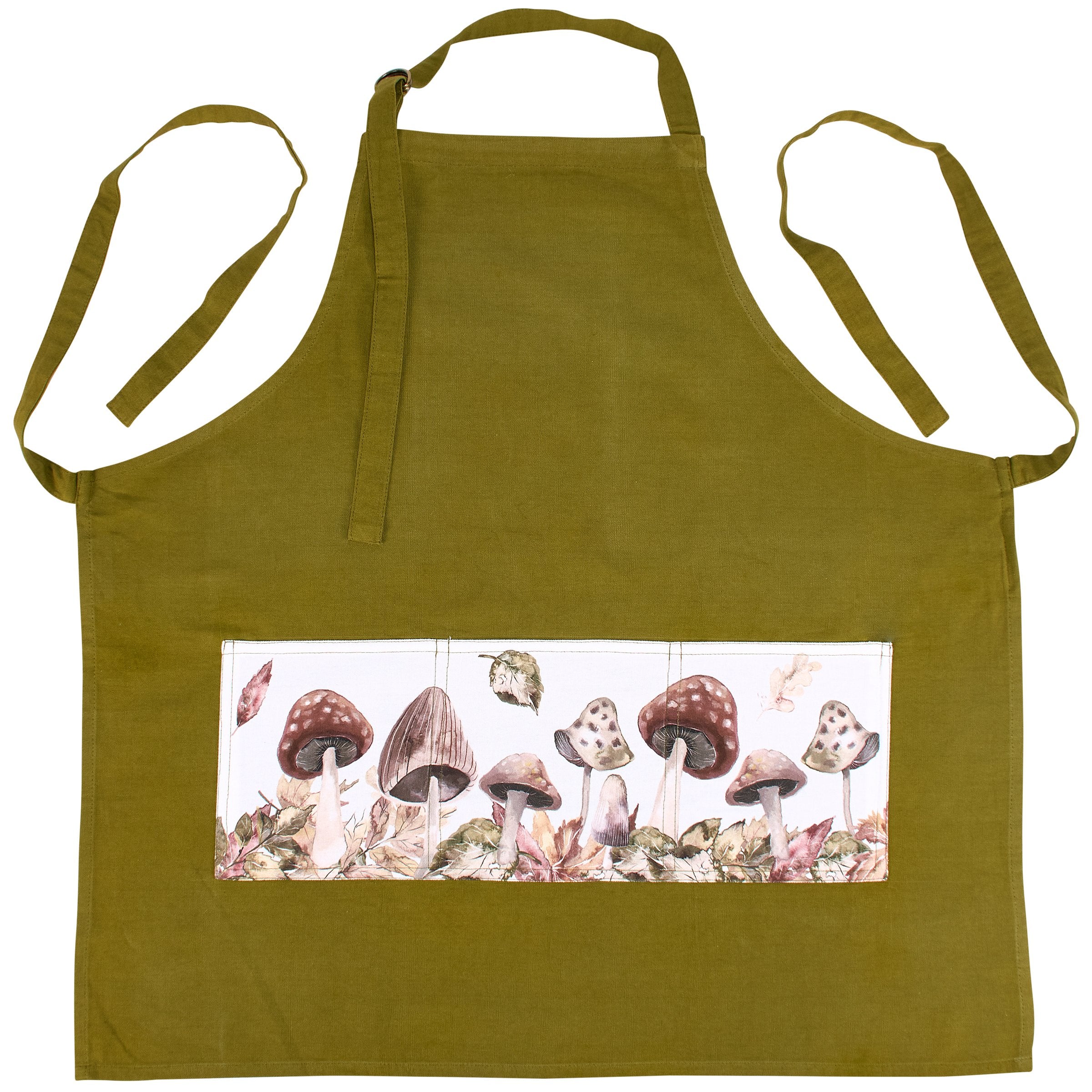 Charming Watercolor Harvest Leaves Apron with Adjustable Straps, Handy Pockets
