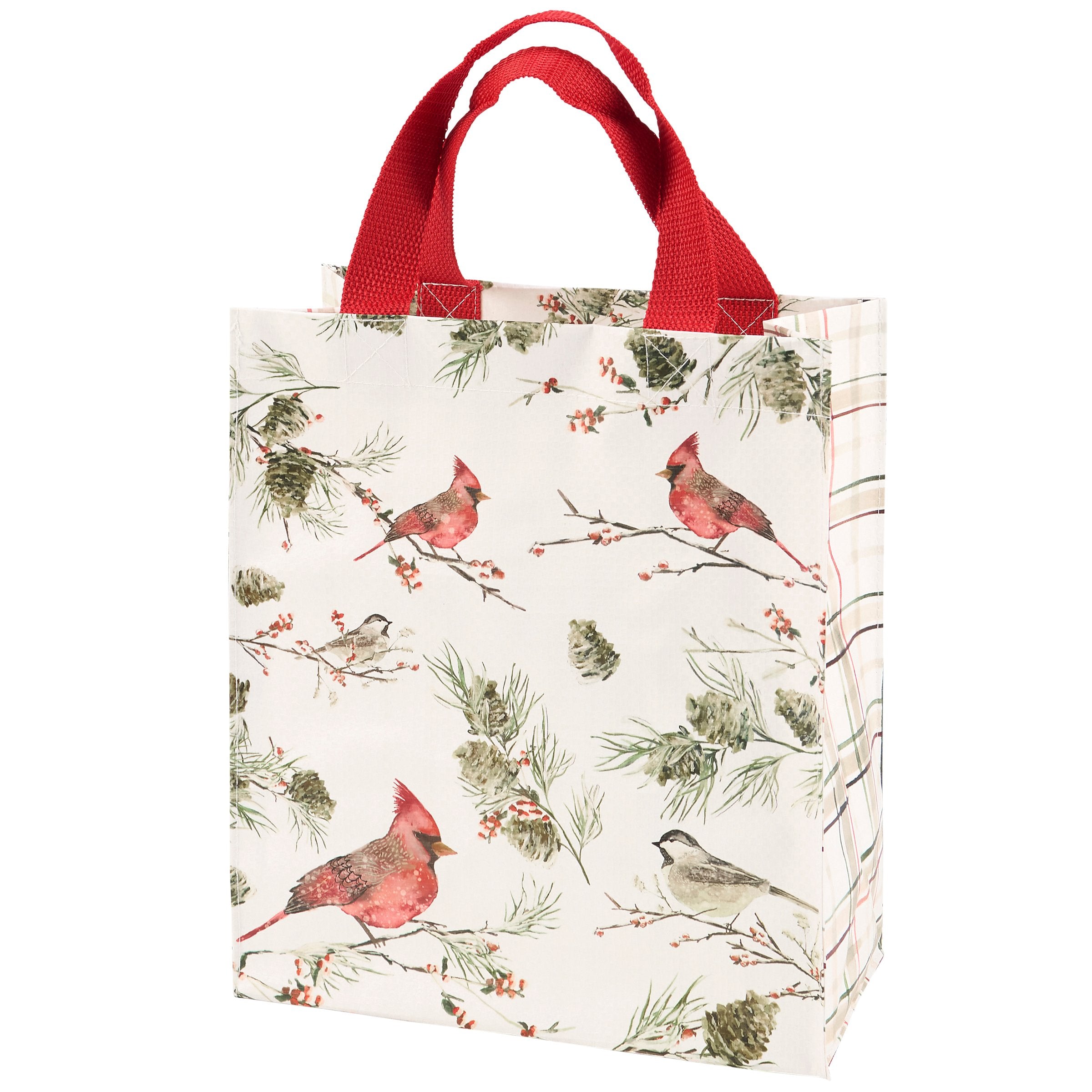 Charming Winter Birds Eco-Friendly Daily Tote Bag with Watercolor Design