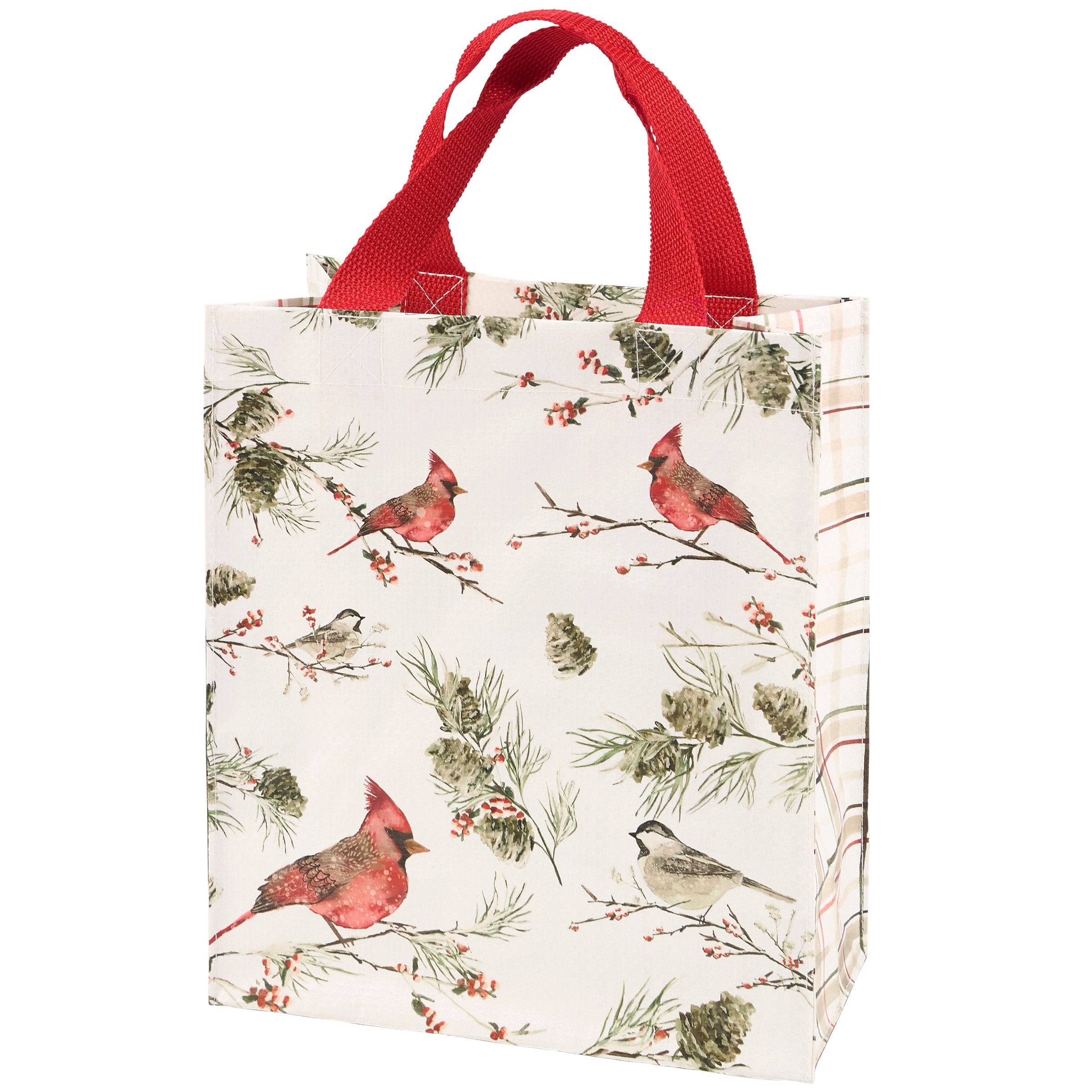 Charming Winter Birds Eco-Friendly Daily Tote Bag with Watercolor Design