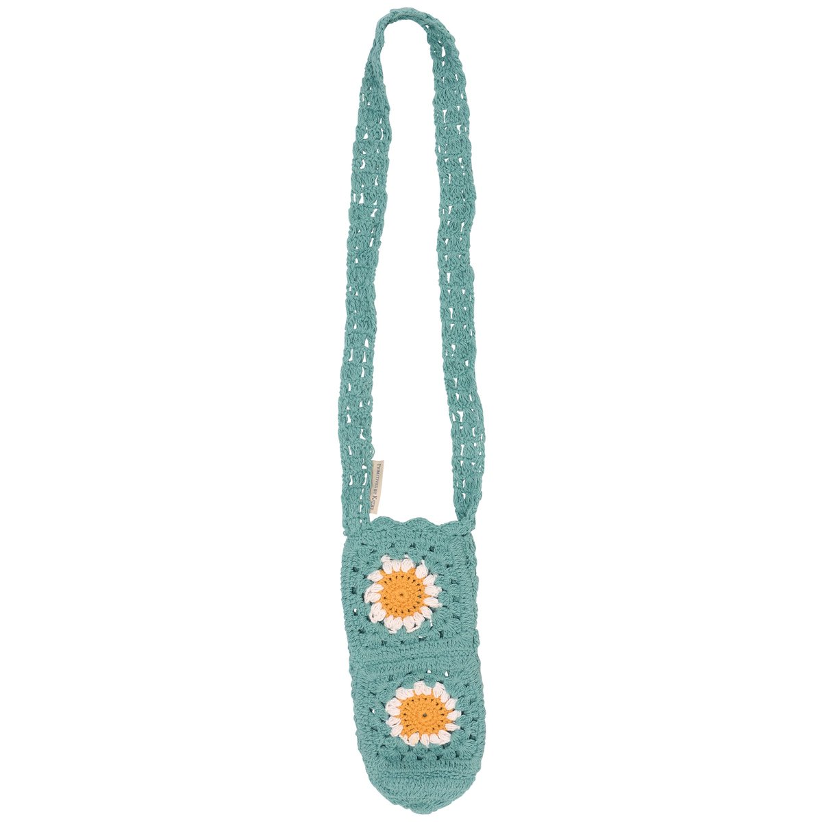 Charming Crochet Daisy Bottle Holder with Shoulder Strap for Wine & Water