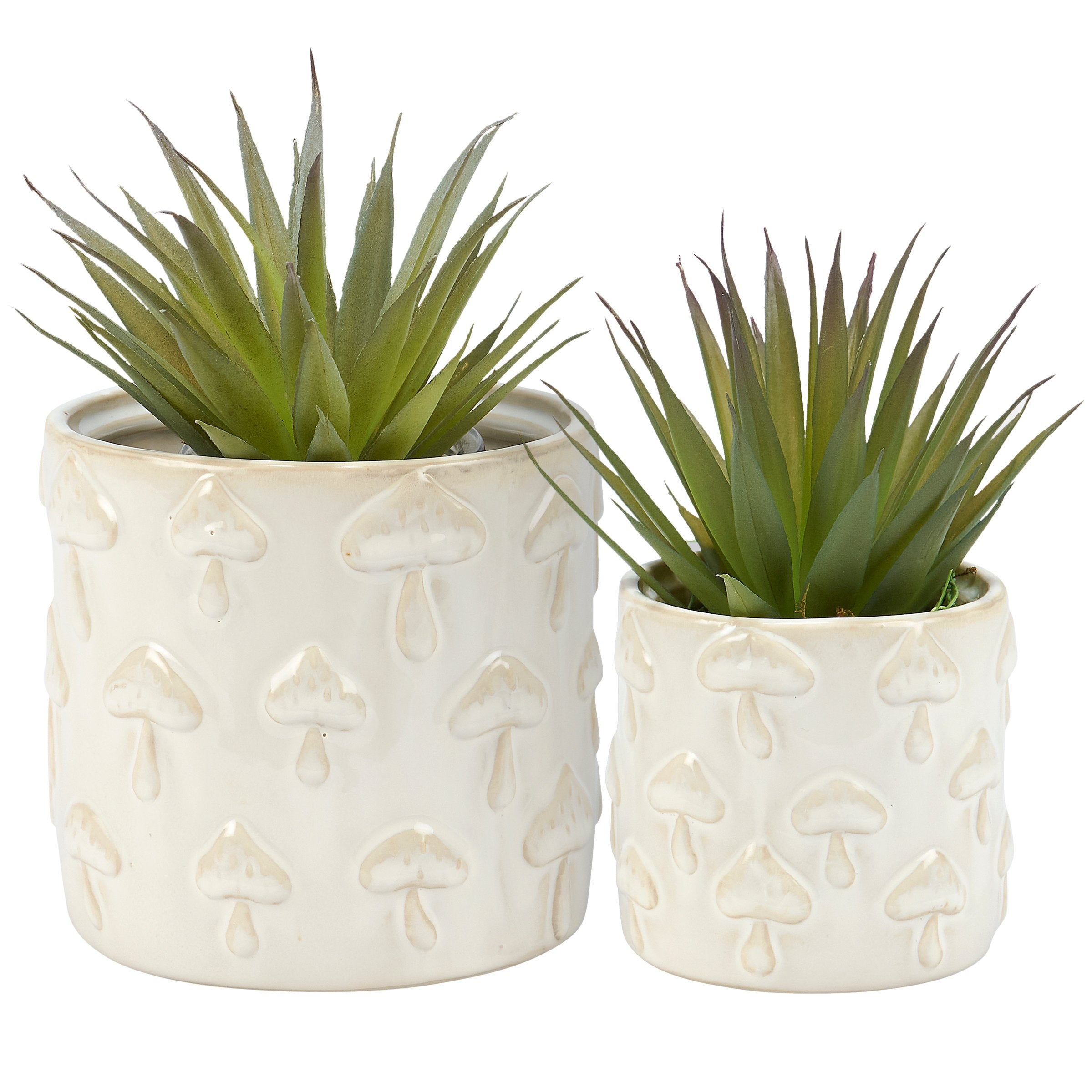 Charming Cottagecore Mushroom Planter Set - Stoneware Ceramic, Dual Sizes