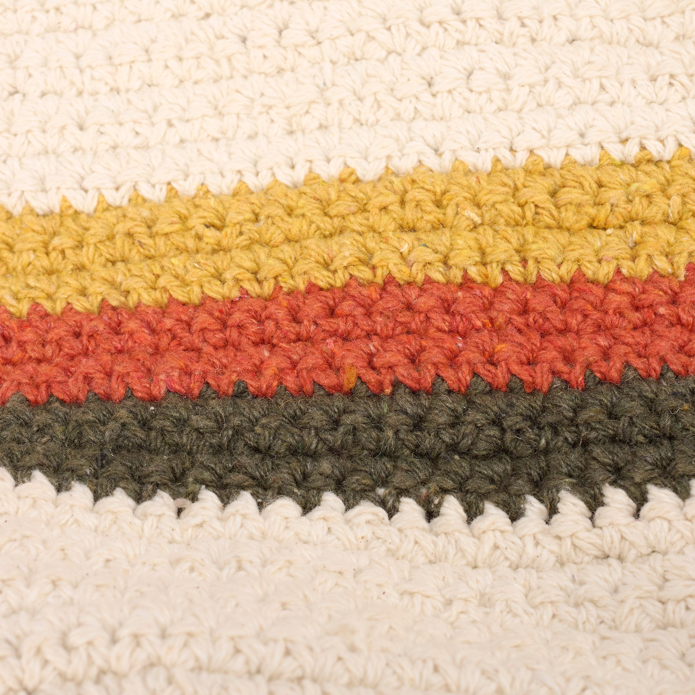 Stylish Cotton Boho Stripe Drawstring Bag with Crochet Straps & Lined Pouch