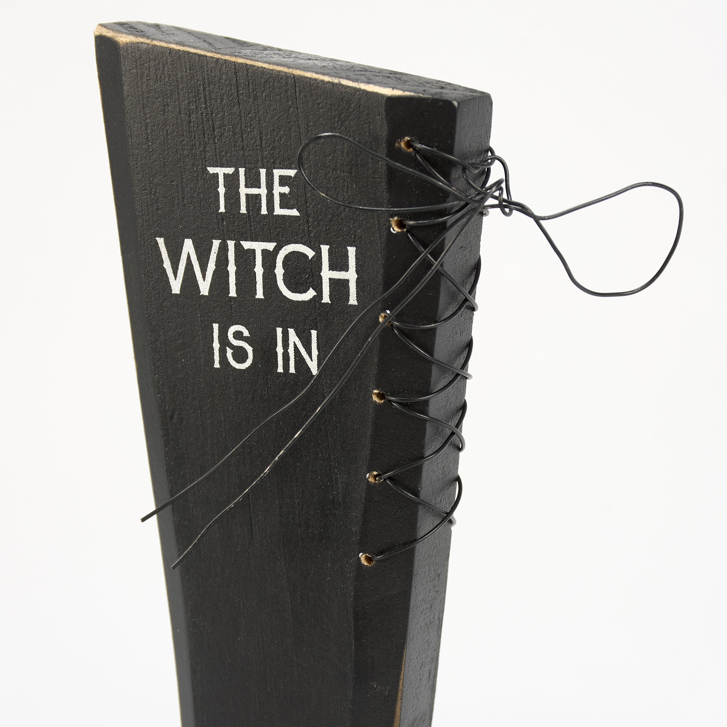 Rustic Double-Sided Witch Boot Halloween Decor Stand Up Sign by Dan DiPaolo