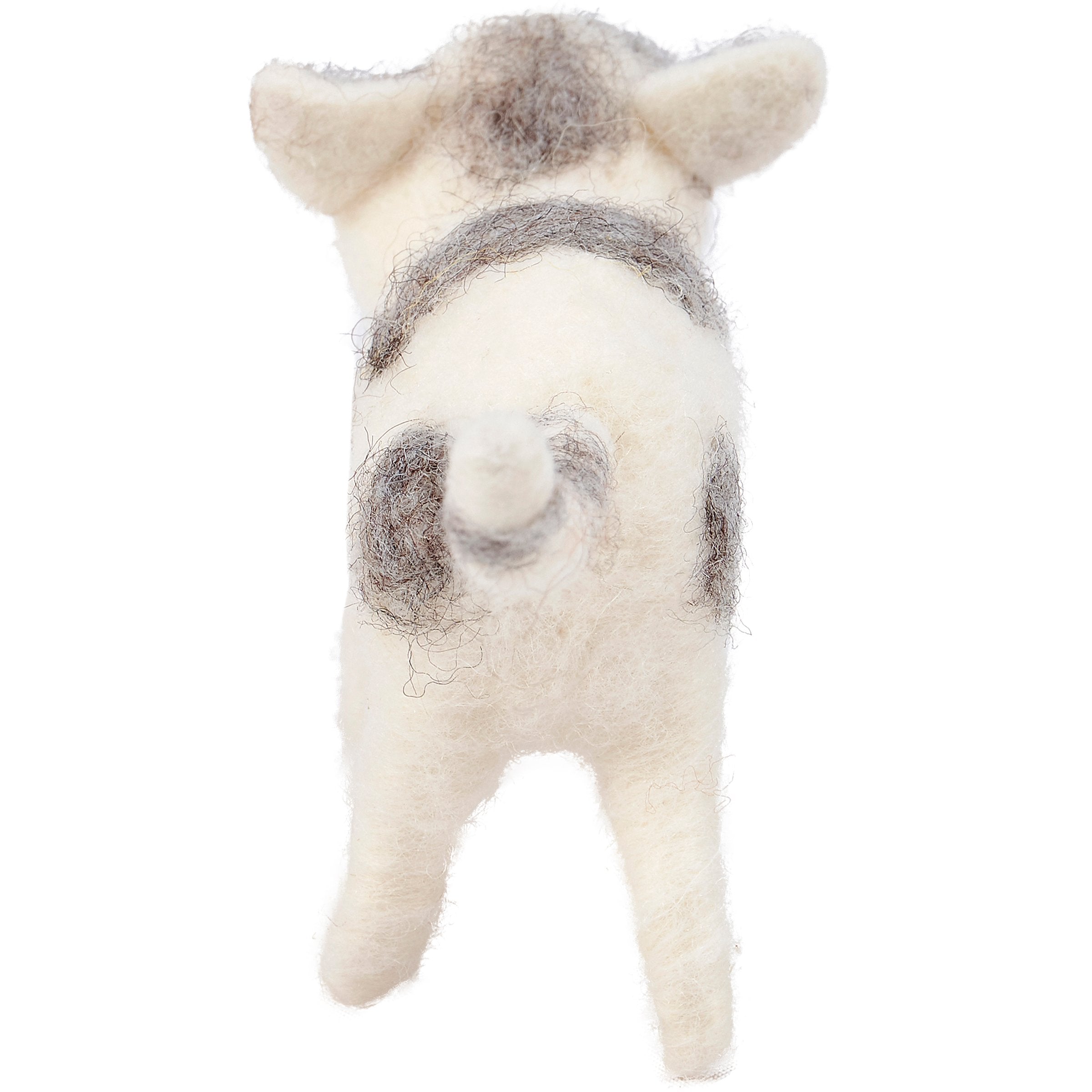Charming Felt Cat Critter with Flower Bag, Handmade Decorative Pet Accent Piece