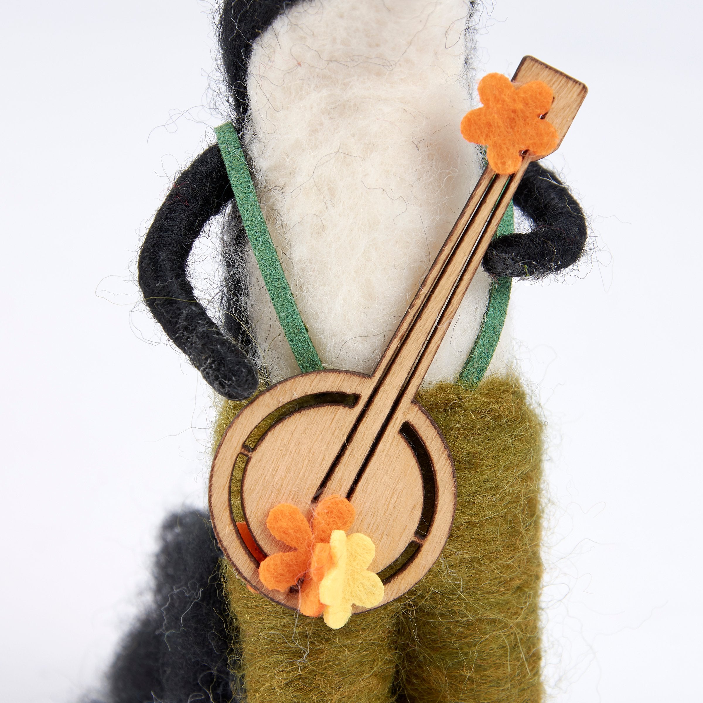 Charming Banjo Skunk Critter Felt Figurine for Cabin & RV Decor
