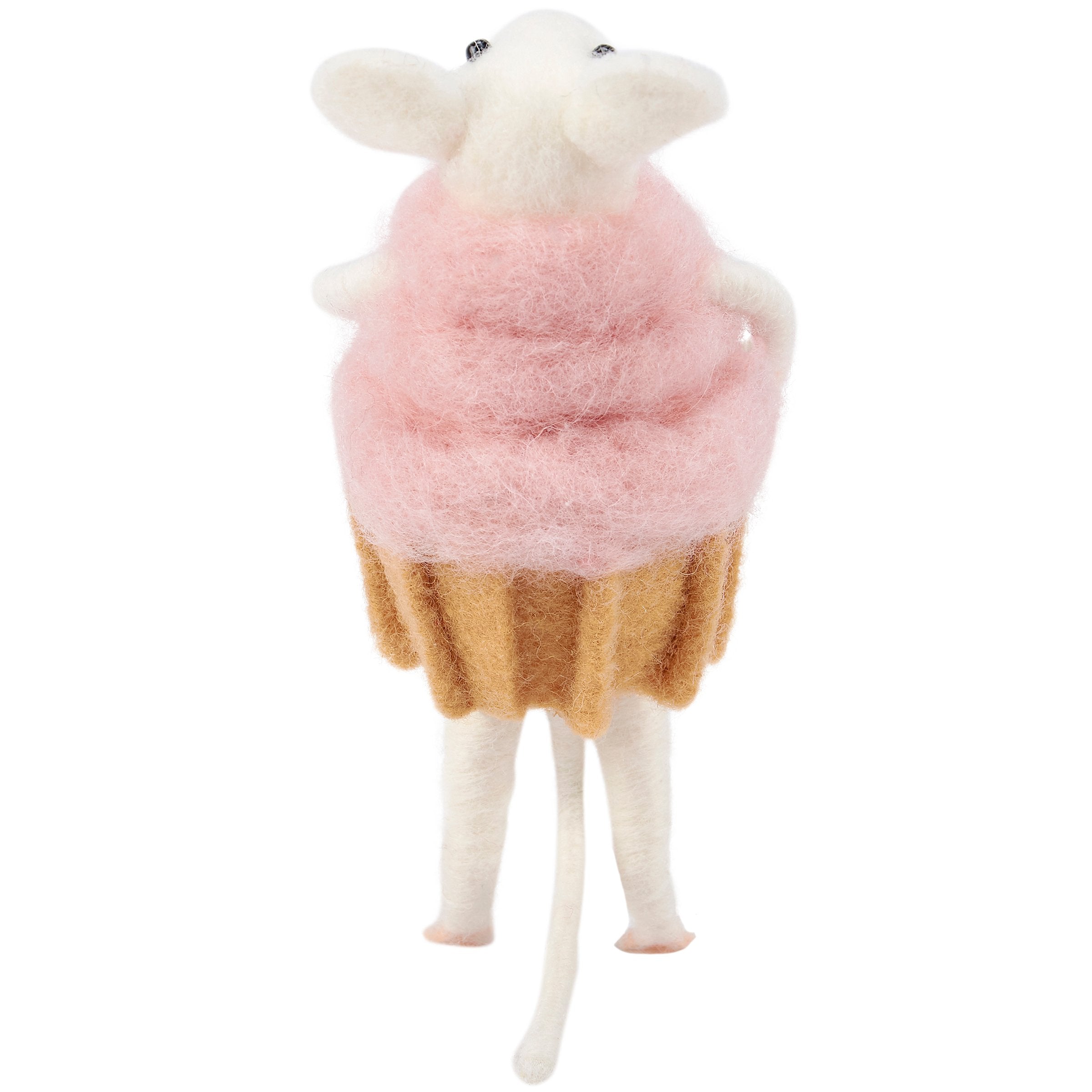 Adorable Felt Cupcake Mouse Critter: Whimsical Kitchen Decor & Baking Accent