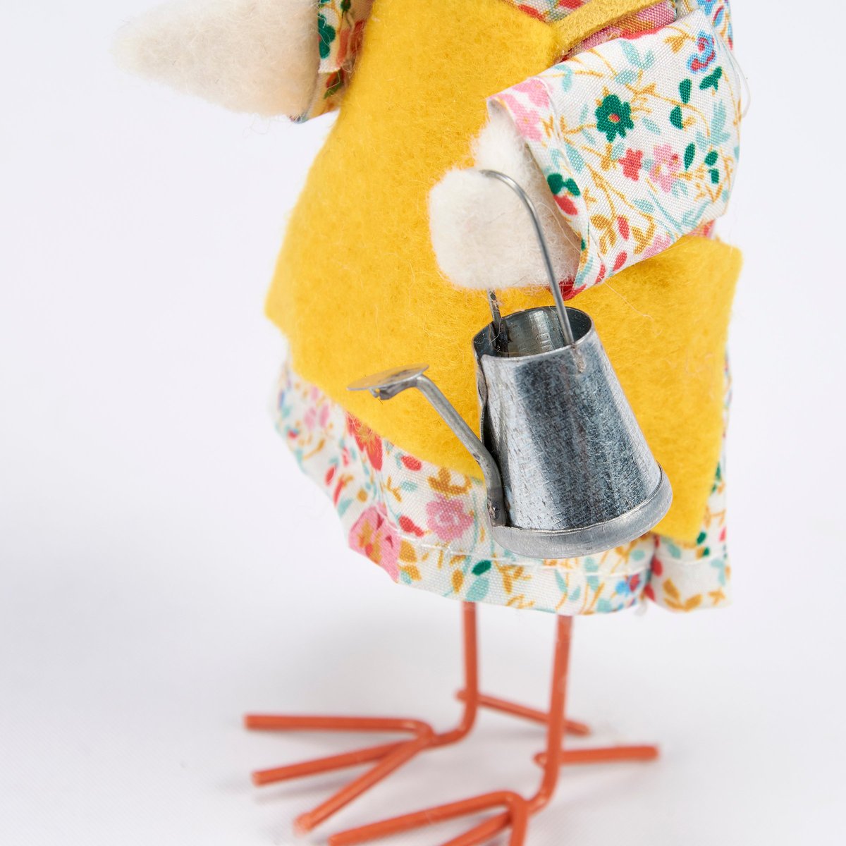 Charming Felt Chicken Critter with Watering Can - Farmhouse Home Decor