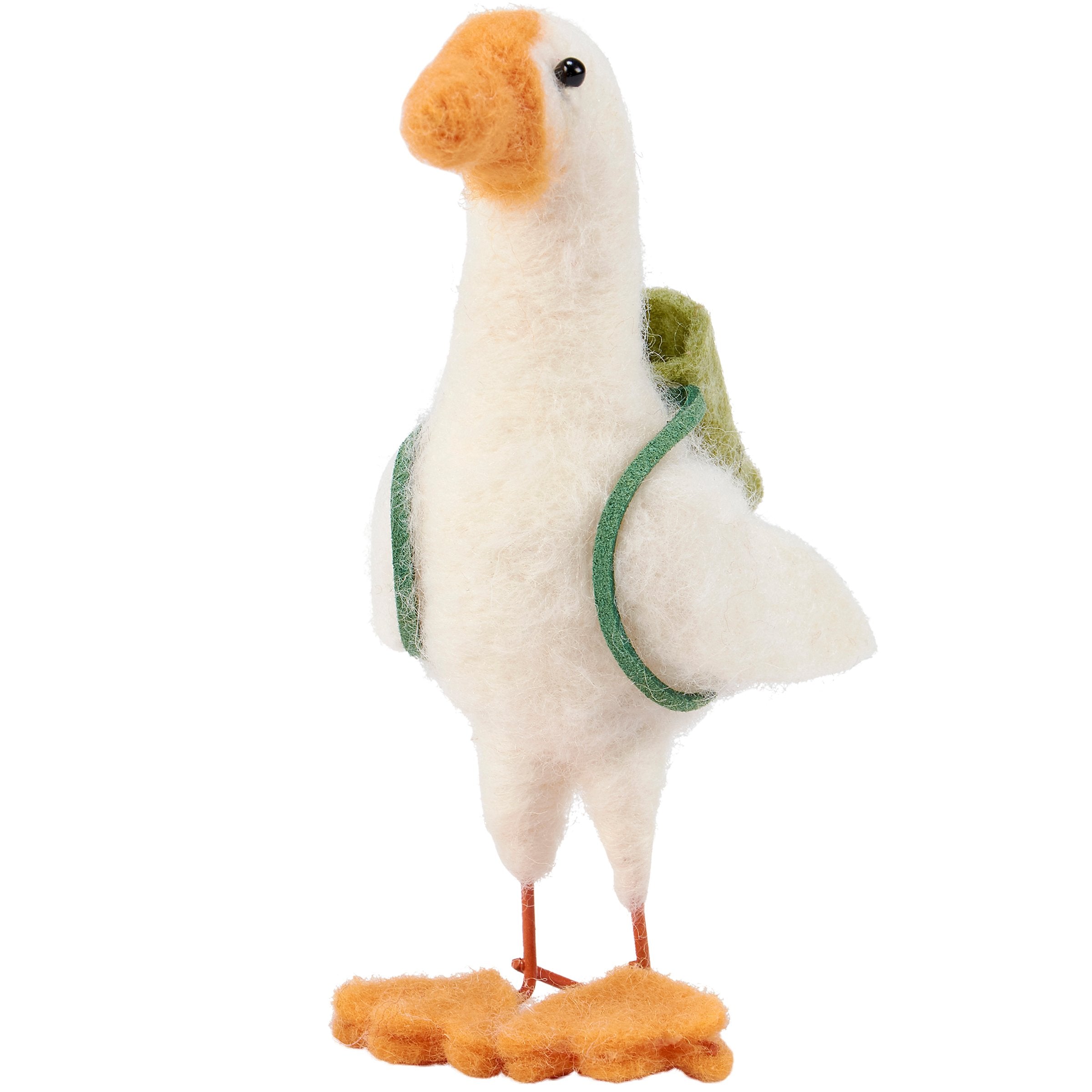 Charming Felt Duck Critter with Backpack - Handmade Home Accent Figurine