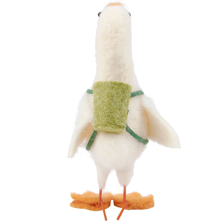 Charming Felt Duck Critter with Backpack - Handmade Home Accent Figurine