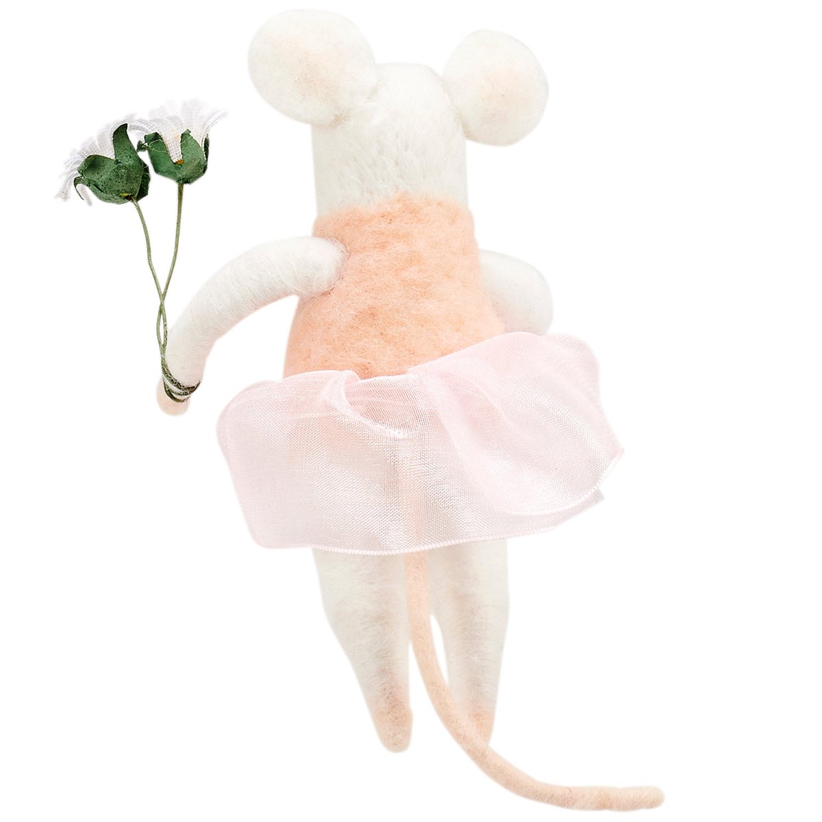 Cute Felt Ballerina Mouse Critter Figurine - Handmade Pink Tutu Home Decor