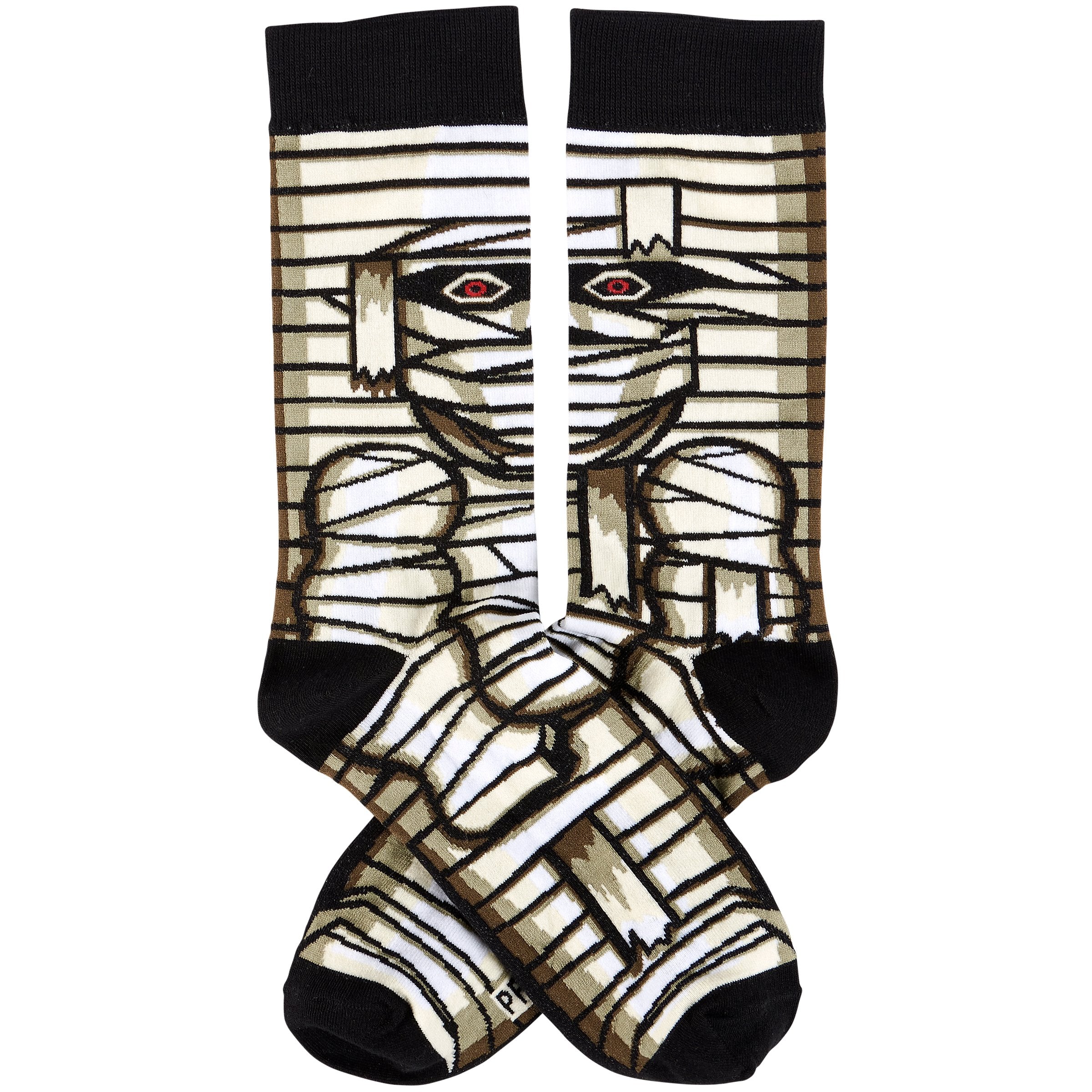 Spooky Mummy Halloween Socks - Cotton Blend, One Size Fits Most, Playful Design