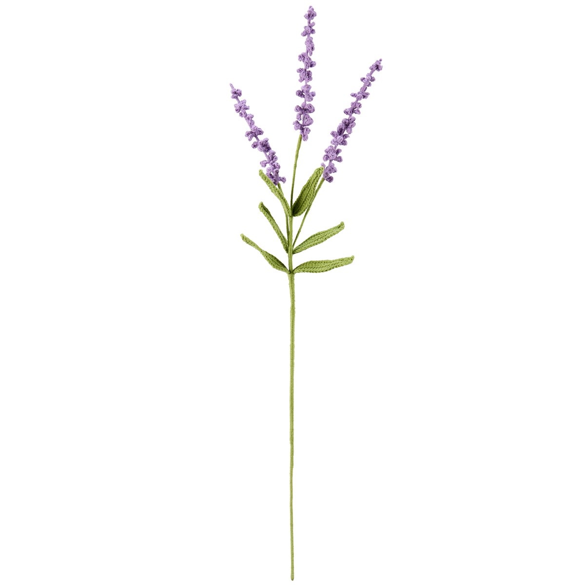 Lifelike Lavender Crochet Flower Pick - 24-Inch Faux Botanical Home Decor