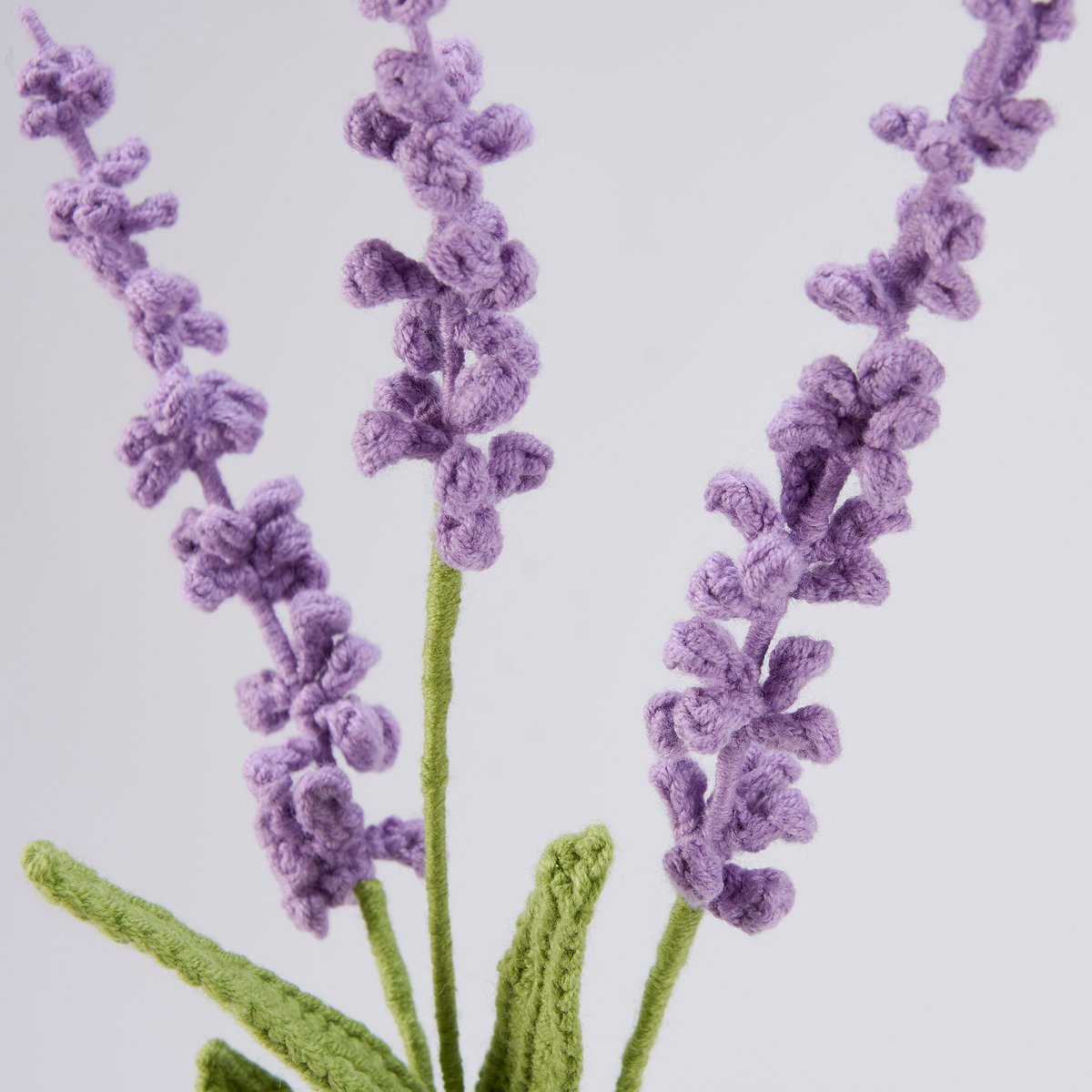 Lifelike Lavender Crochet Flower Pick - 24-Inch Faux Botanical Home Decor